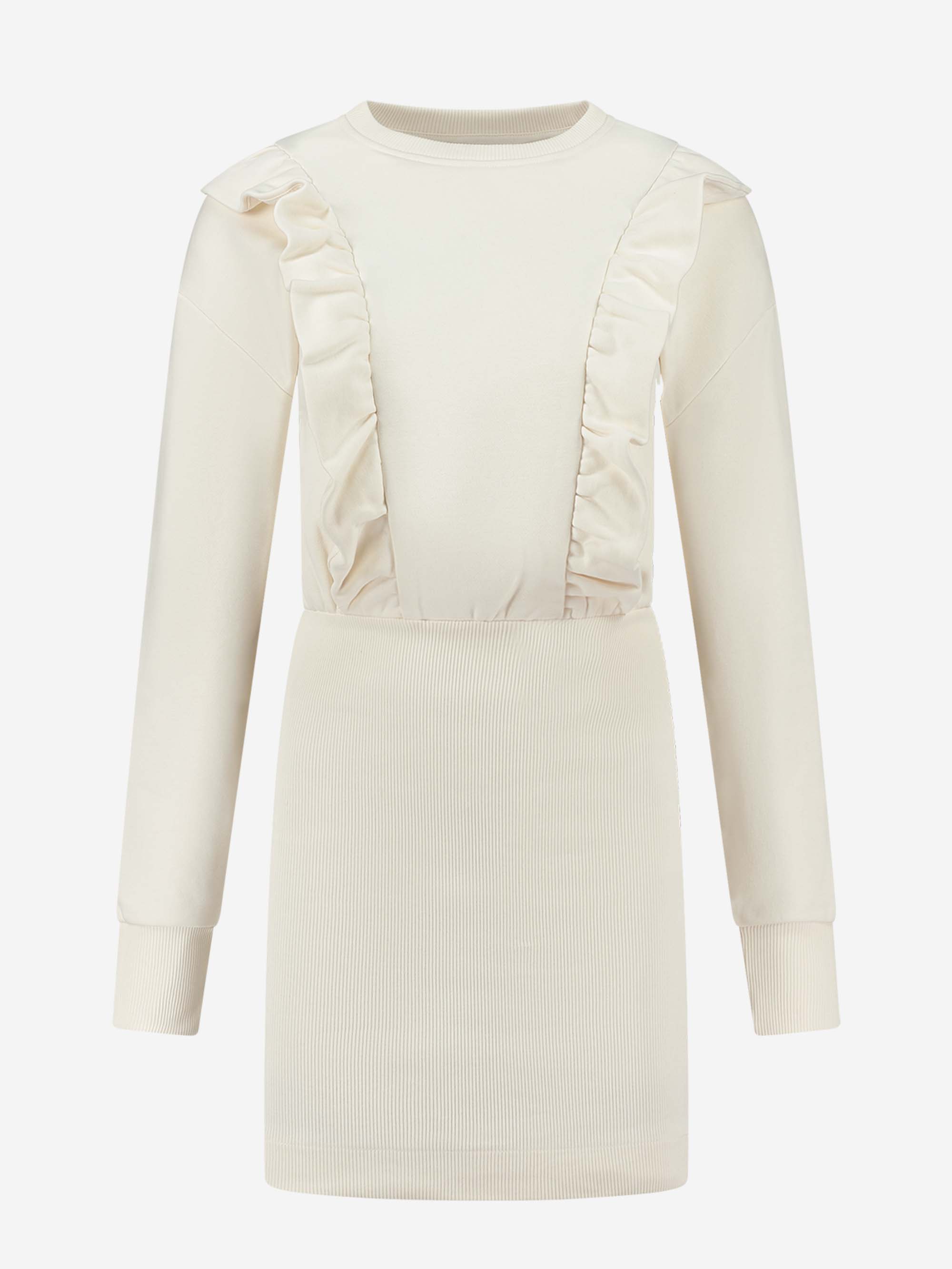 Fitted sweat dress with ruffles