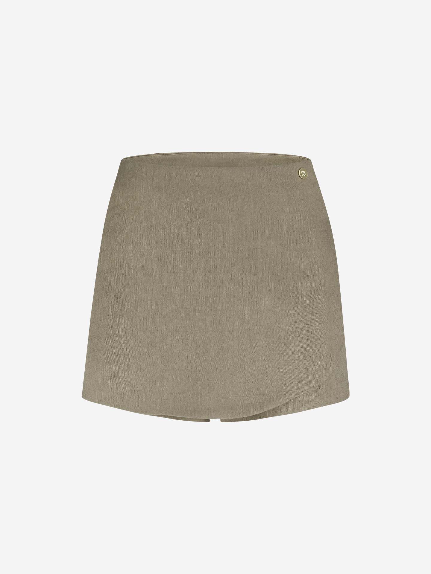 Melange skort with asymmetrical wrap over