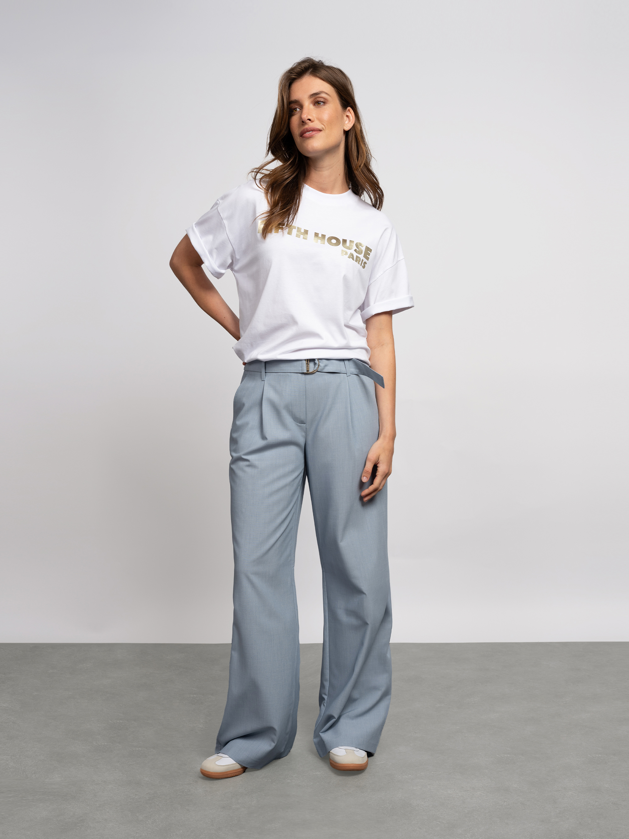 Losvallende pantalon met tailleband