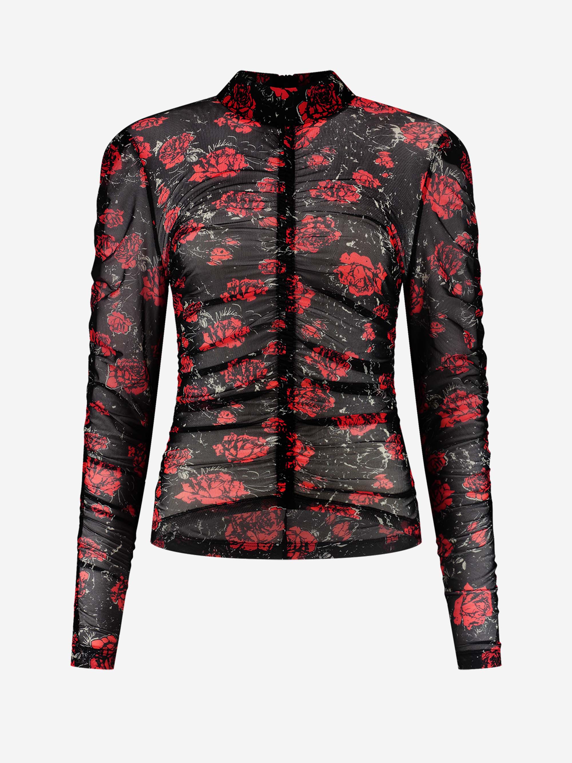 Draped Rose mesh top