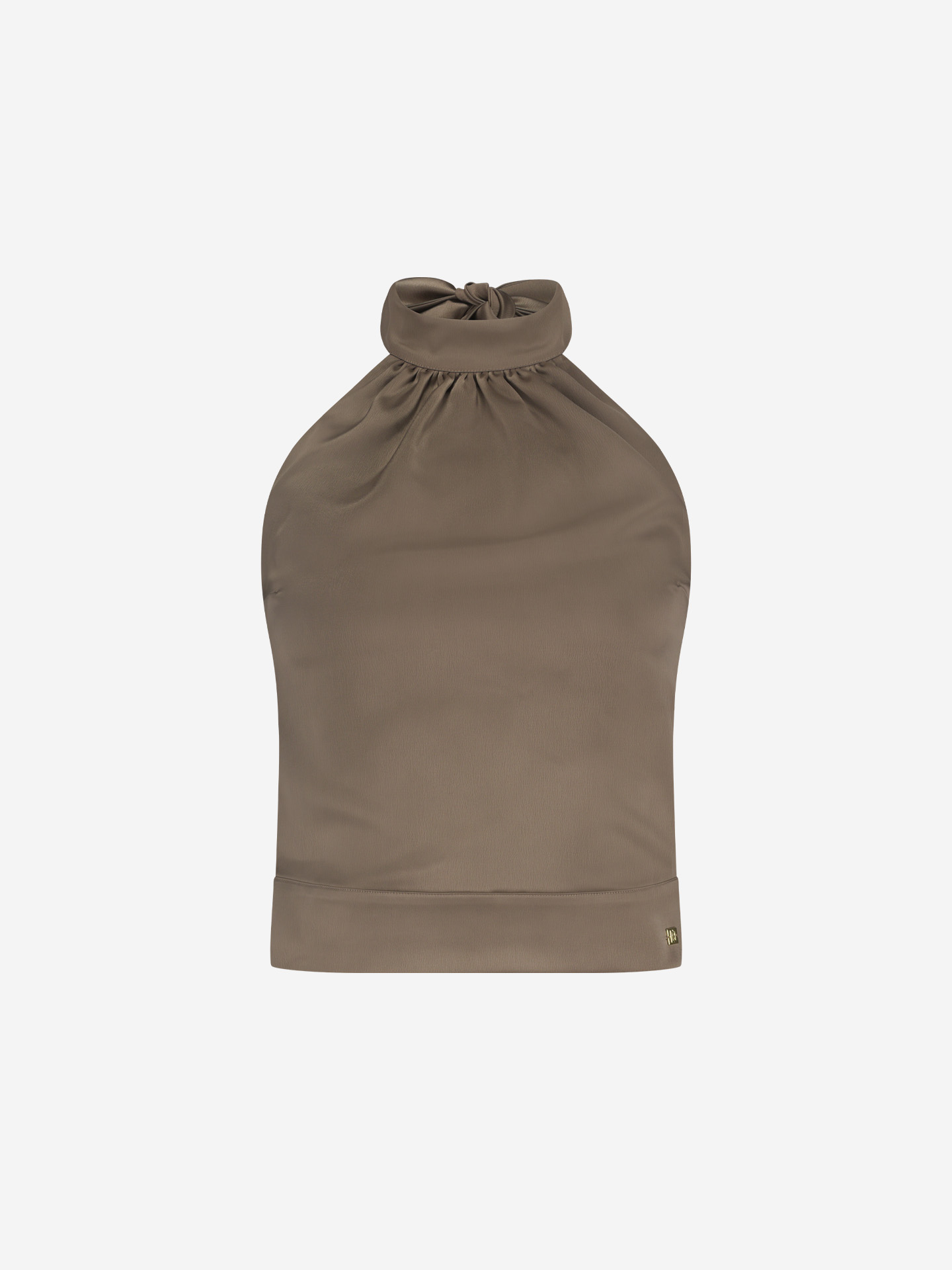 Satin halter top with bow detail