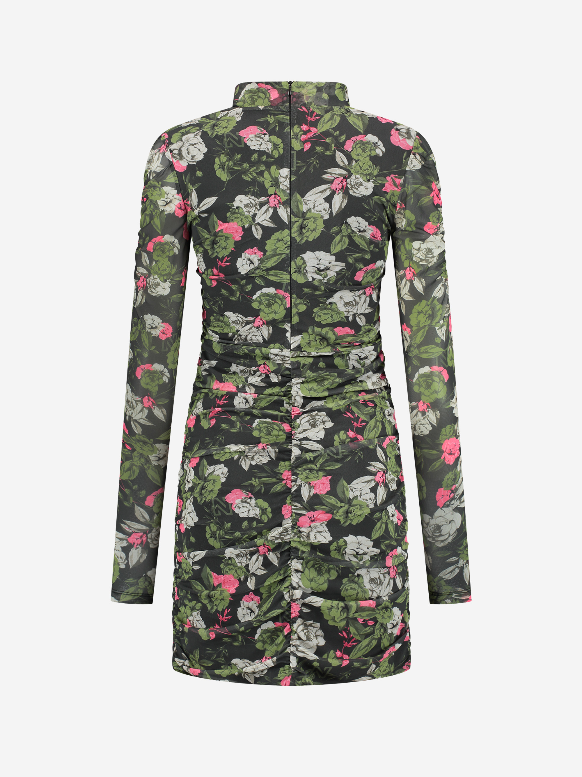 Mesh dress with flower print