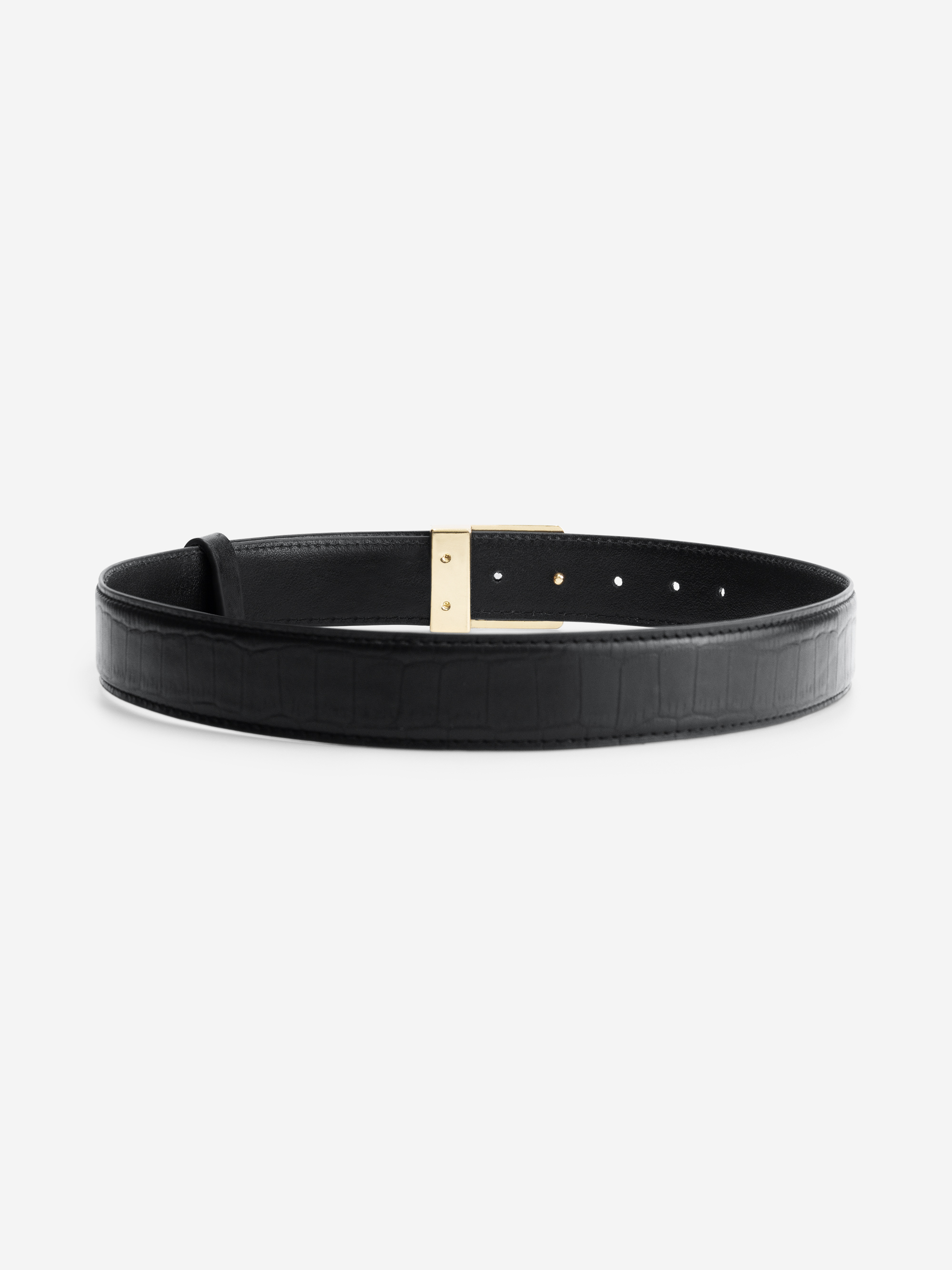 Belt with crocodile pattern and NIKKIE buckle