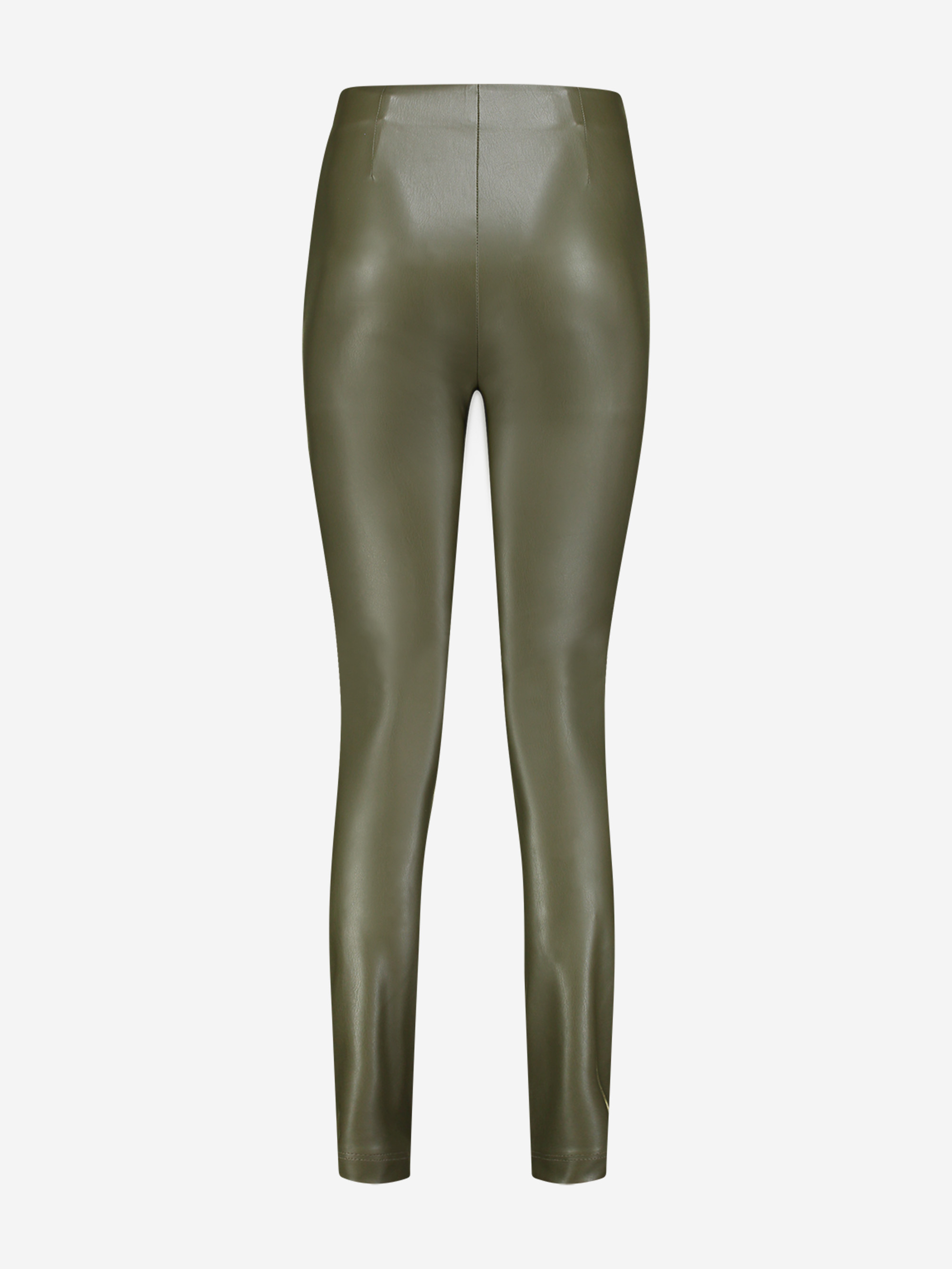 Vegan leather pants with high rise