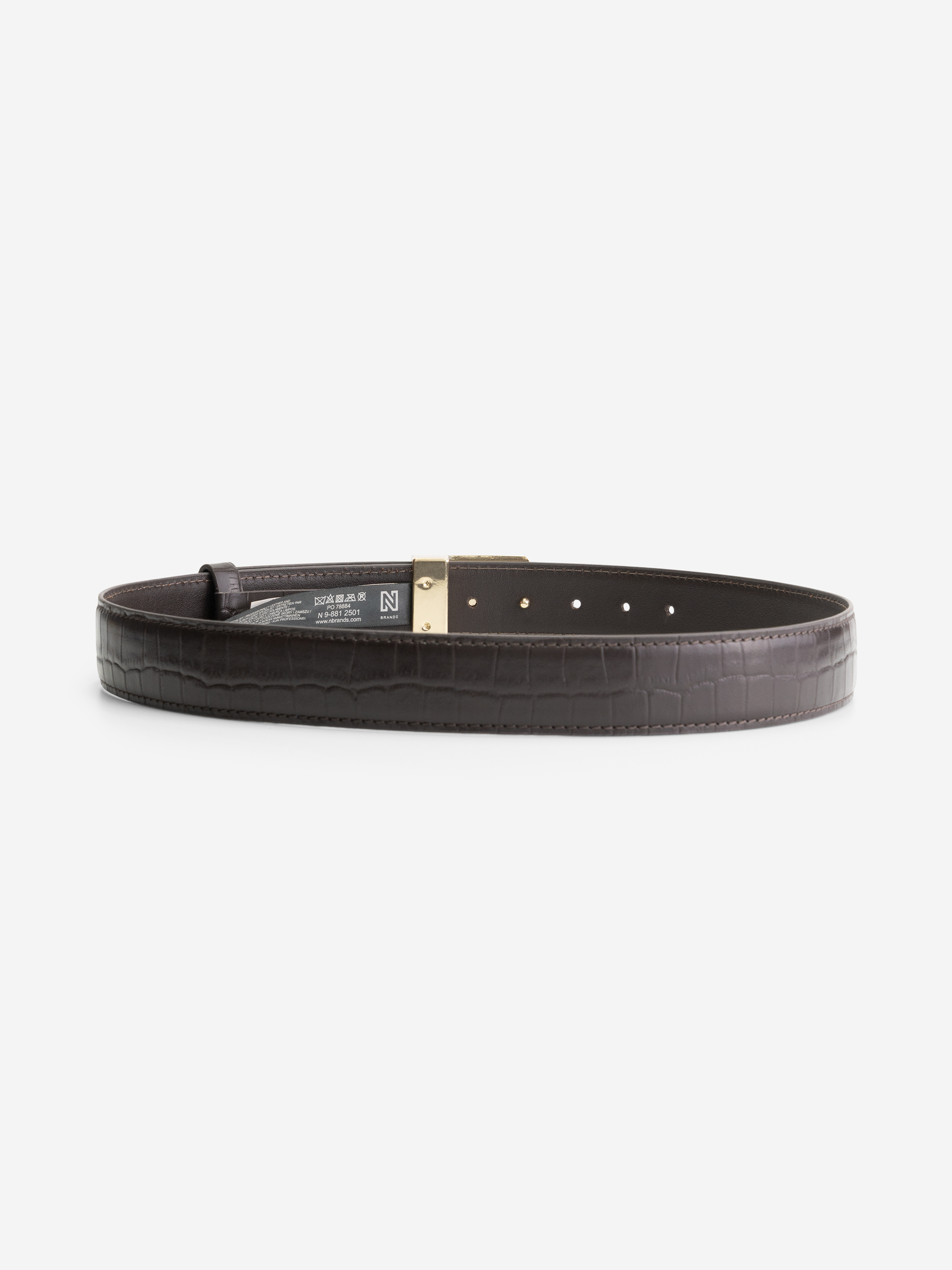 Belt with crocodile pattern and NIKKIE buckle