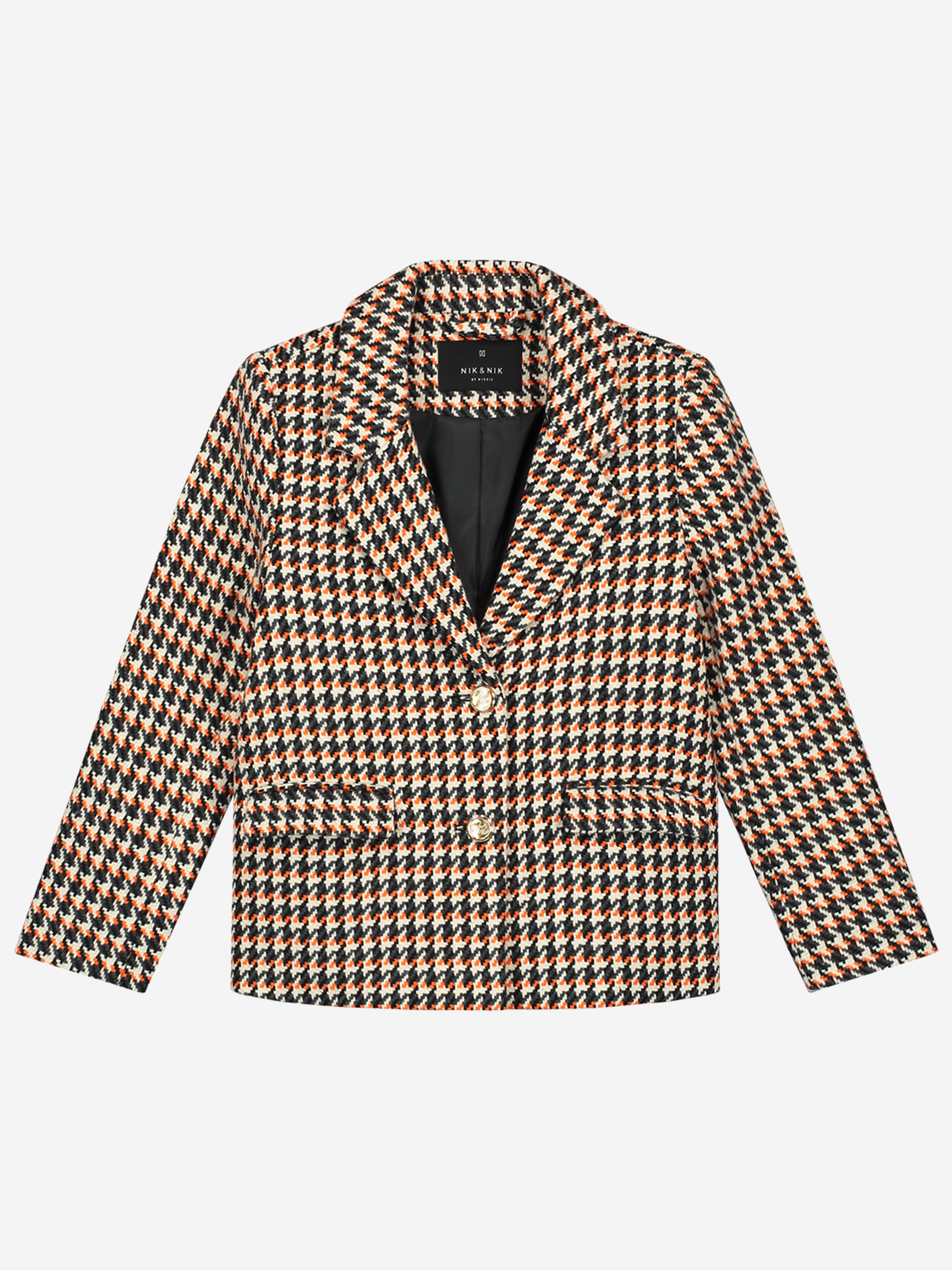 Blazer with pied-de-poule pattern