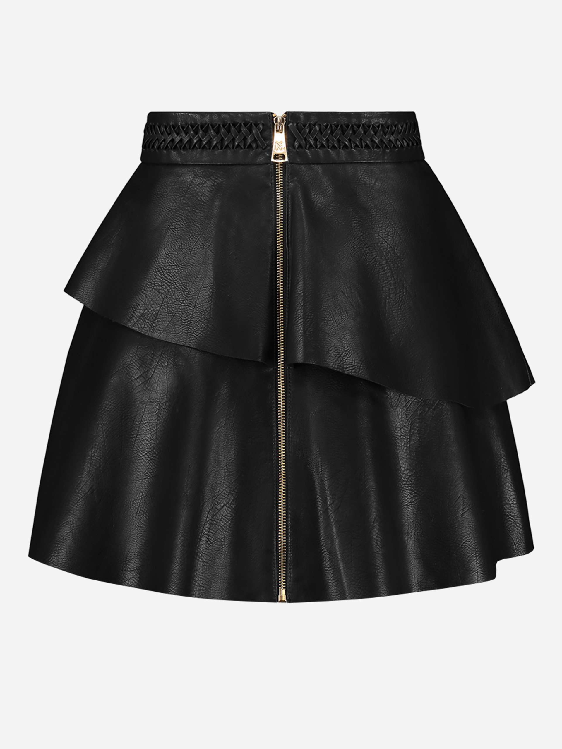 Flared vegan leather skirt