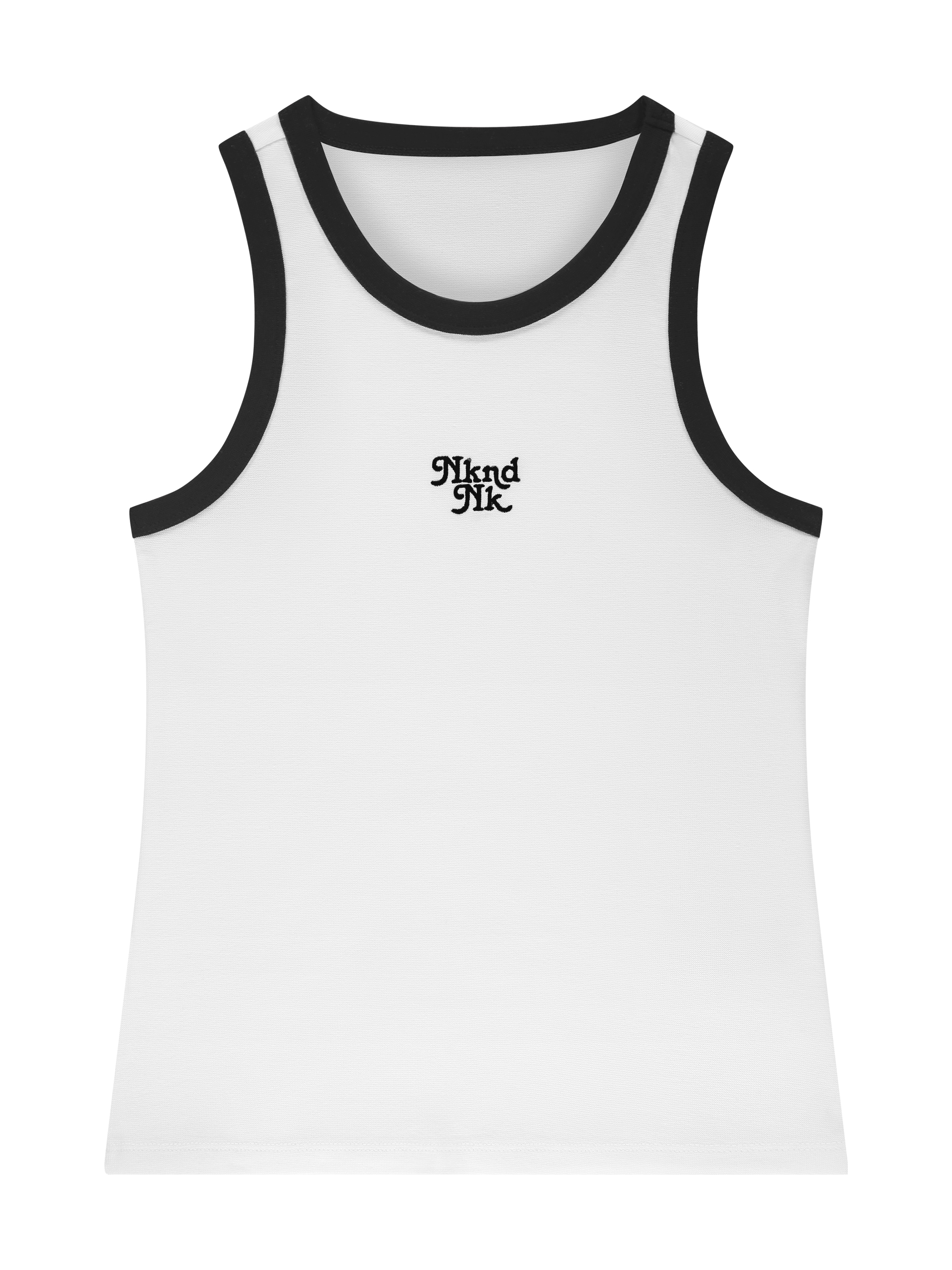 Aansluitende tank top met logo en biezen 