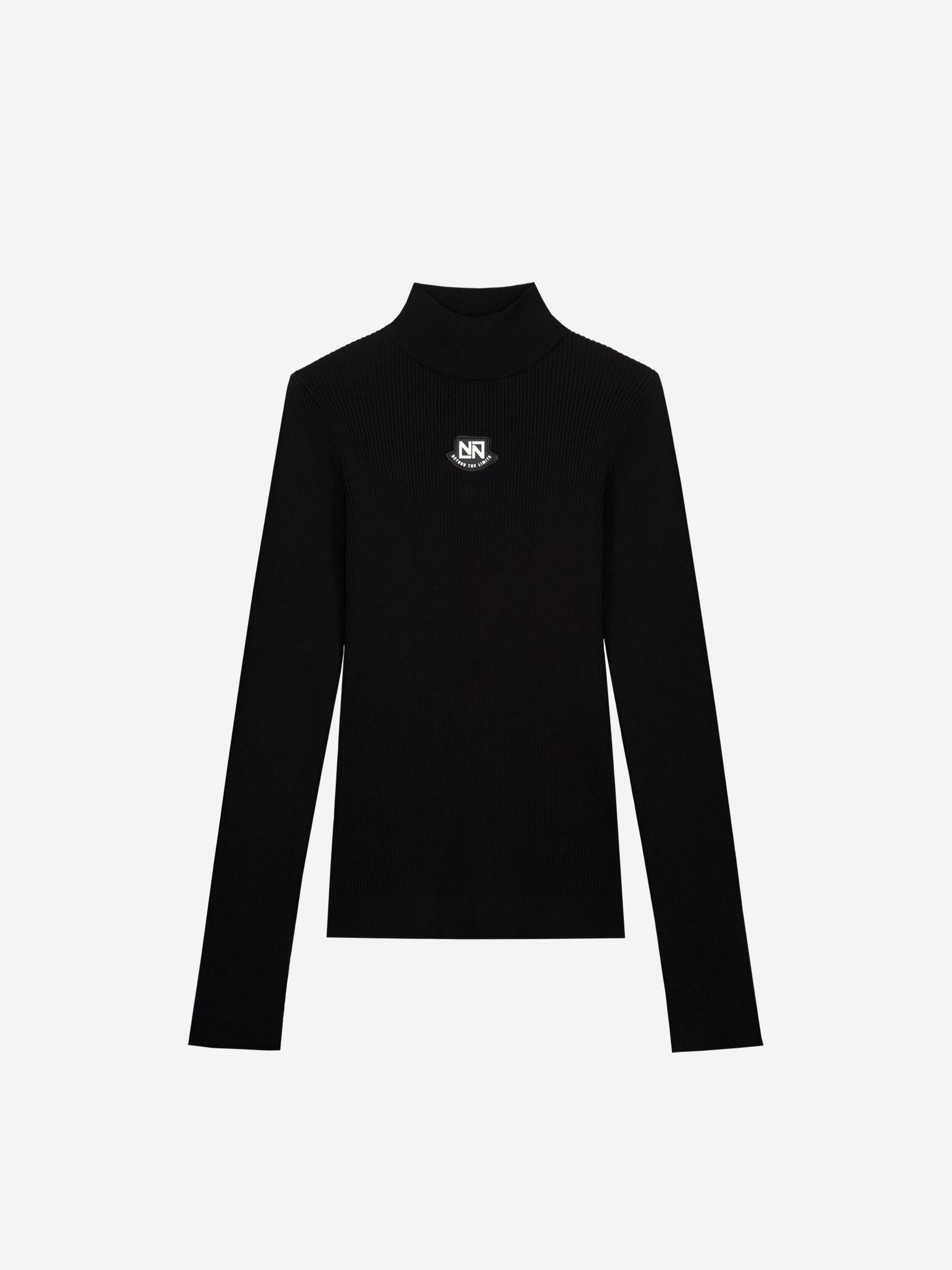 Ribbed ski pully with turtleneck