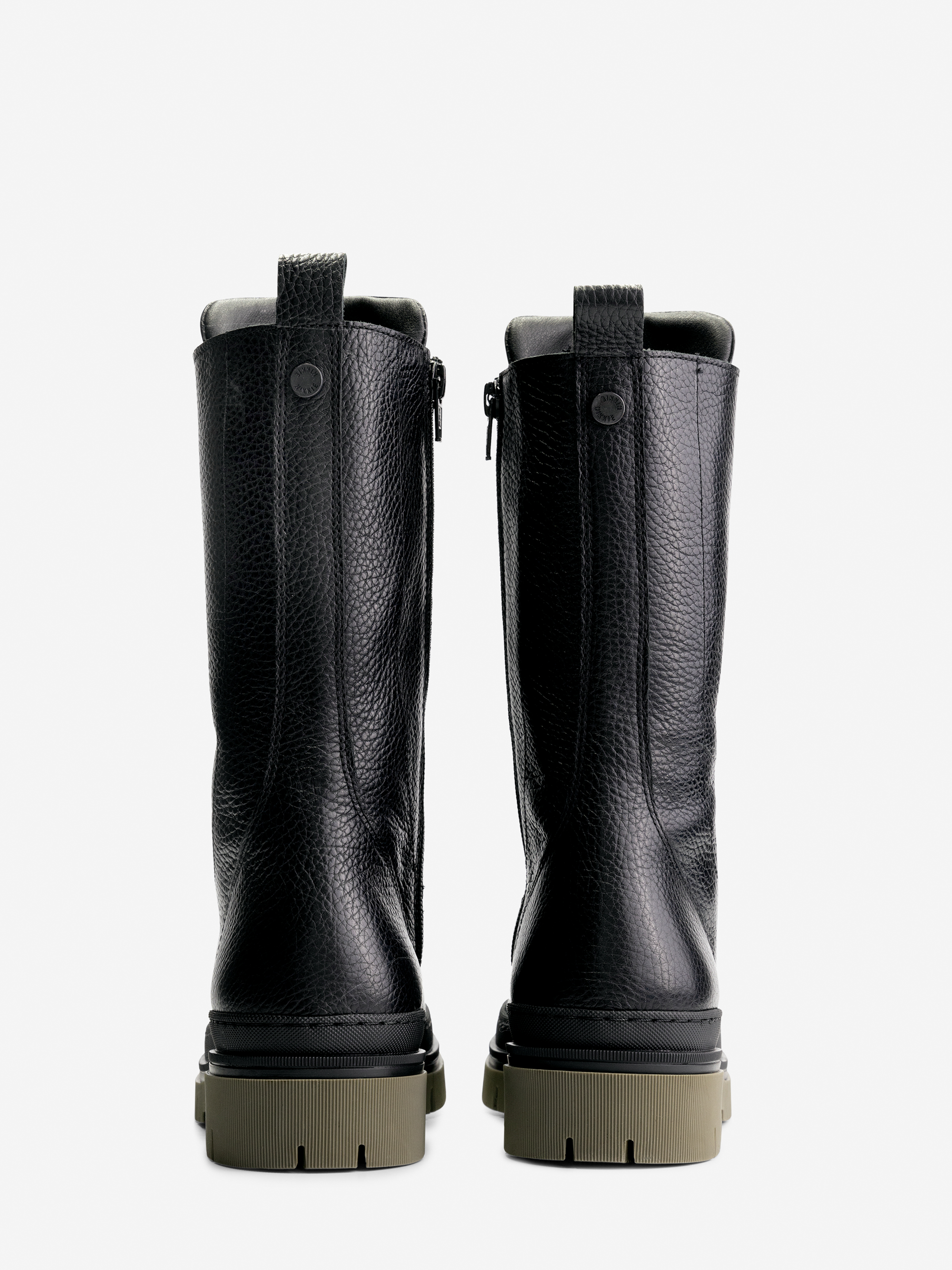 High Leather Boots with colored sole