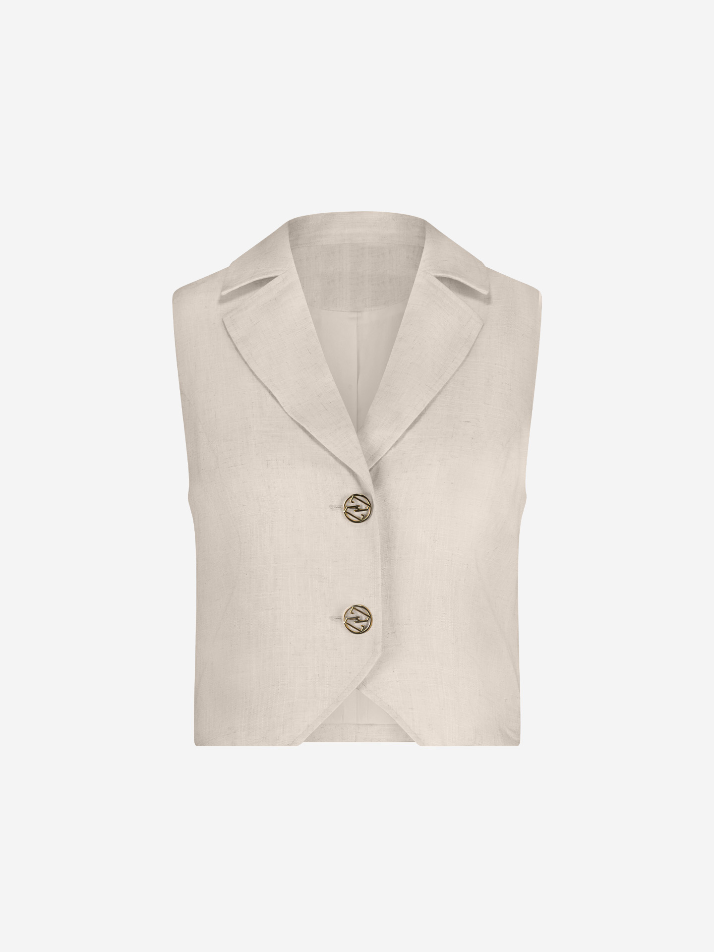 Melange waistcoat with decorative buttons