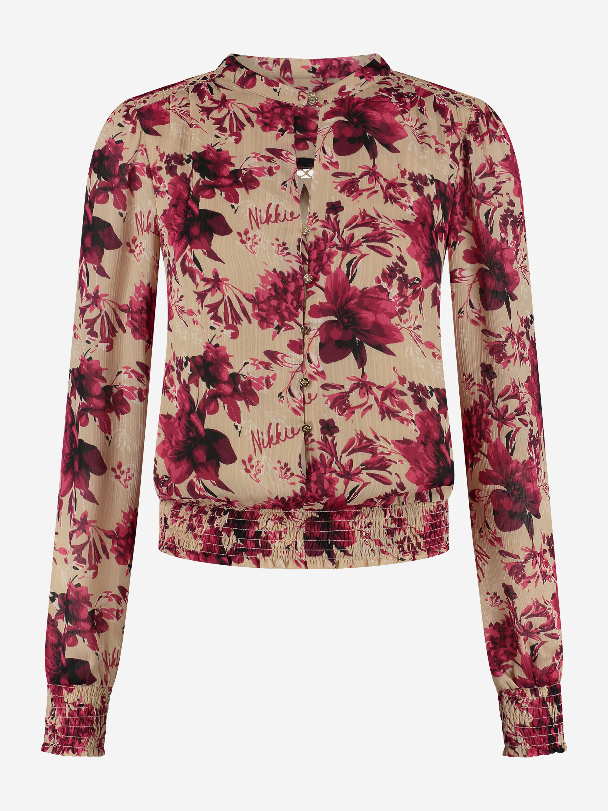 A-line blouse with floral print