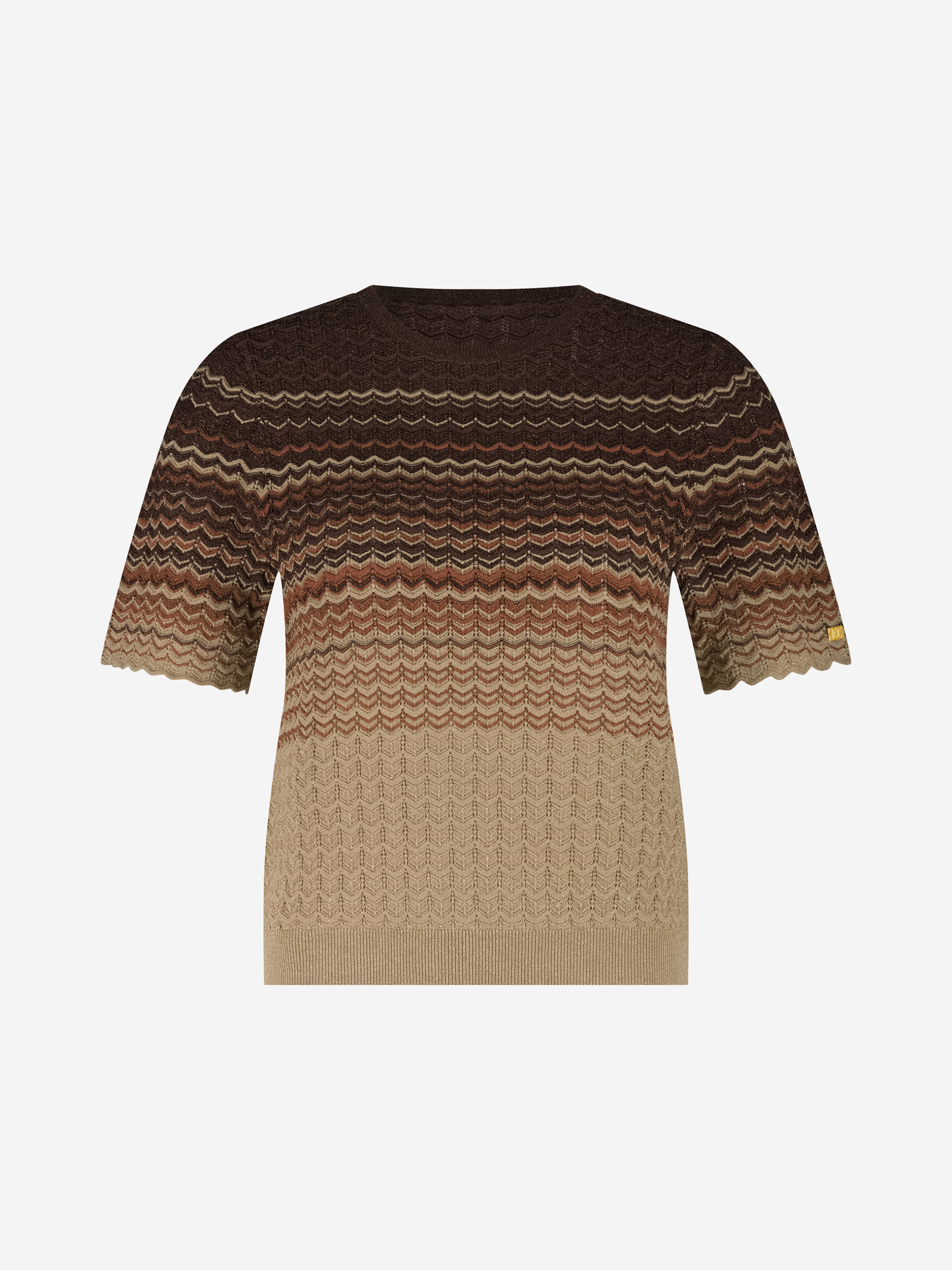Ajour knitted top with glitter thread
