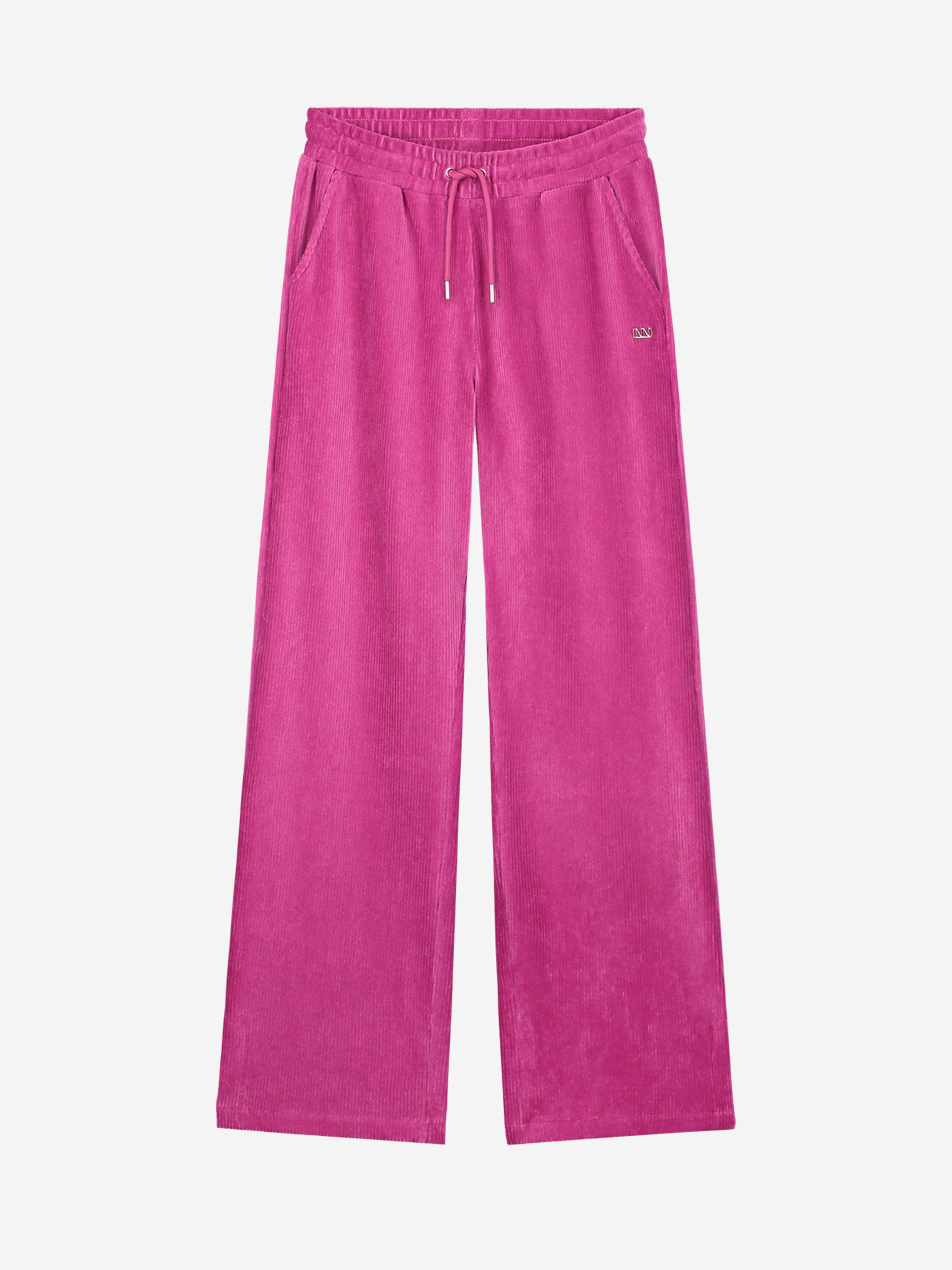 Straight velvet pants with mid rise 