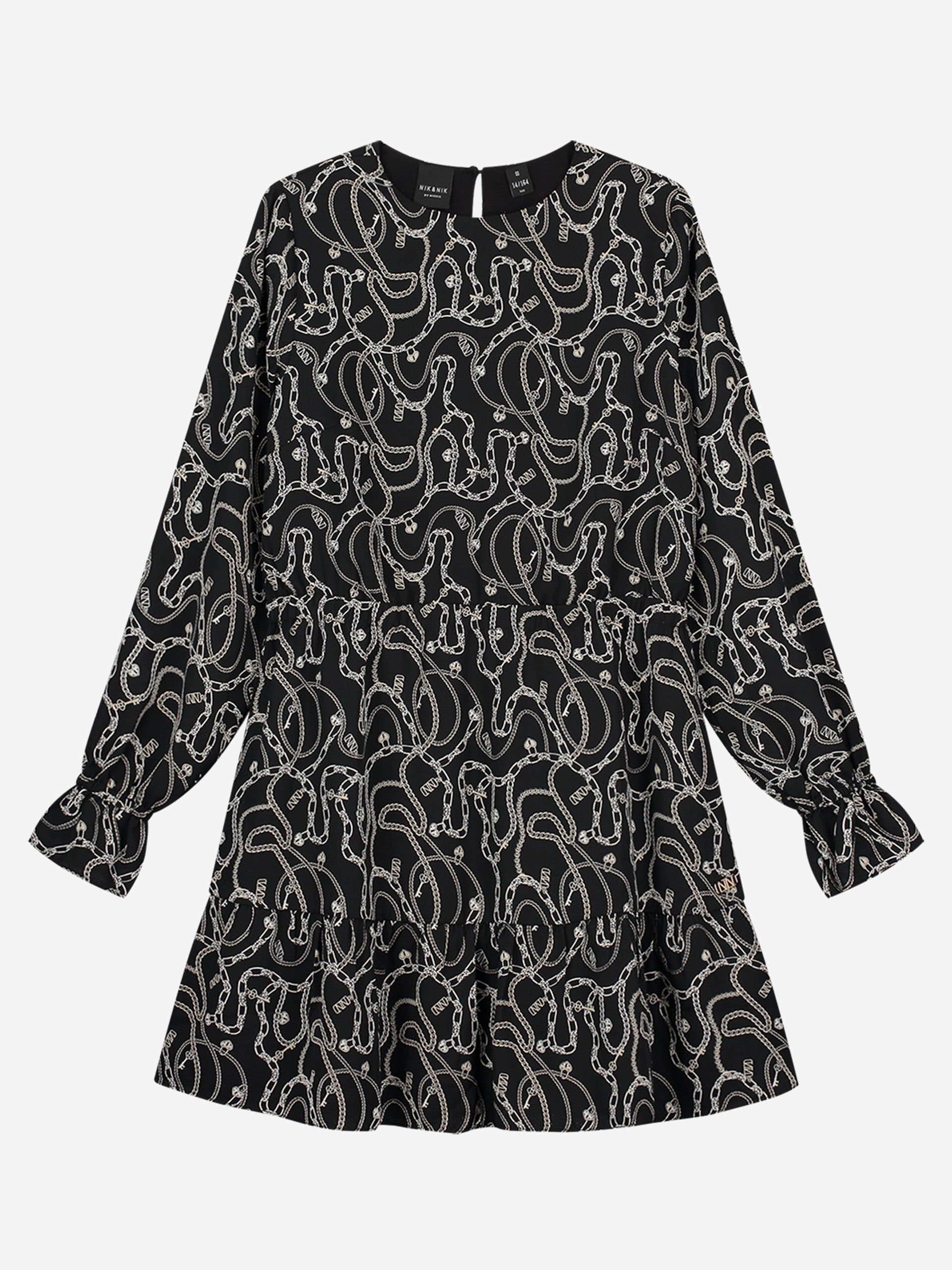Ruches jurk met all-over print 