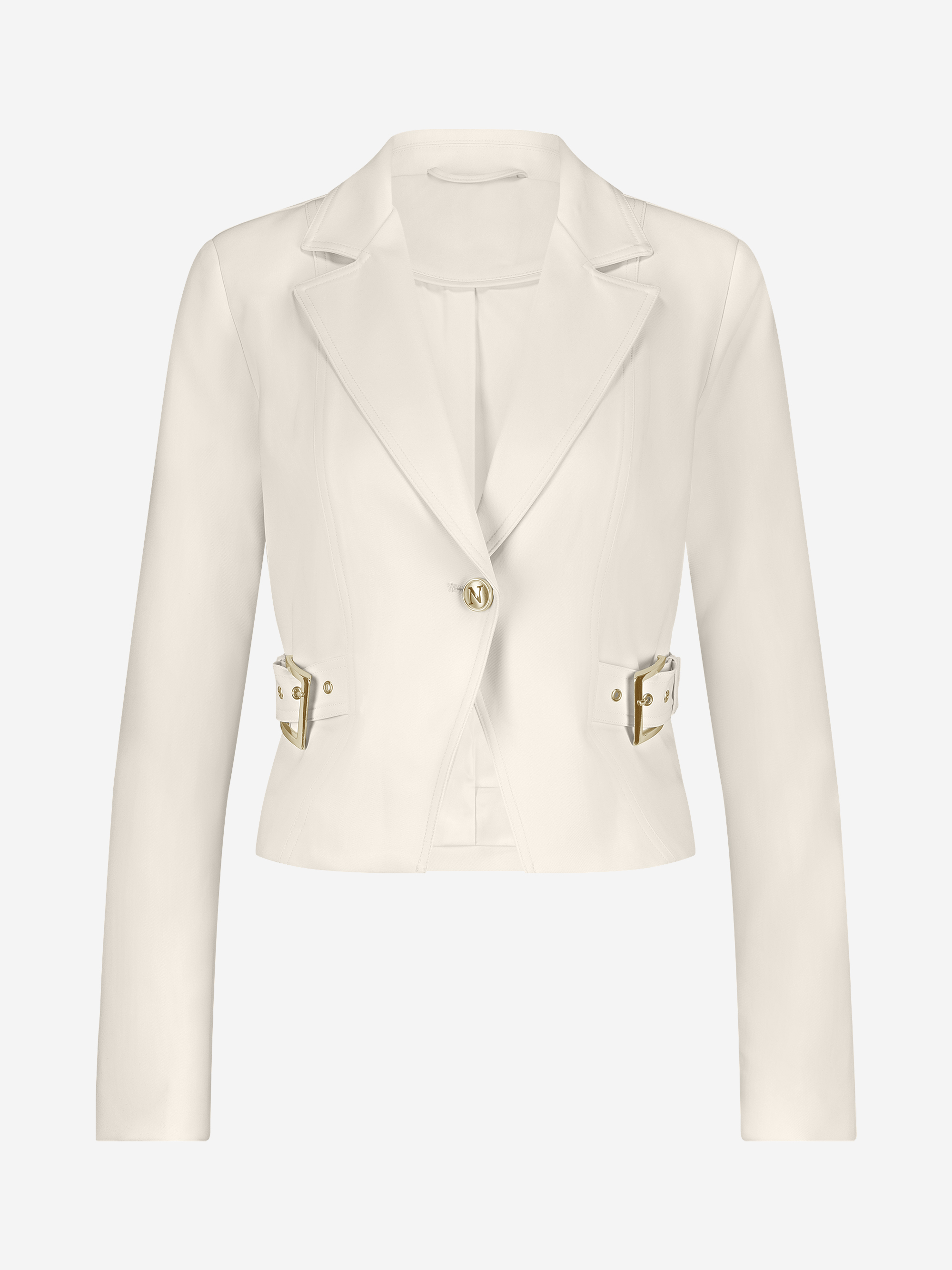 Cropped blazer met gesp detail