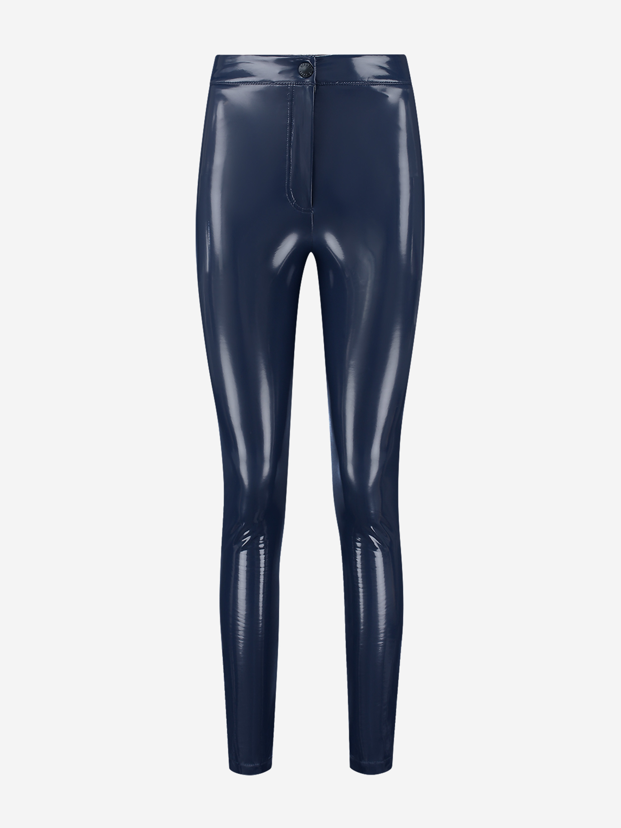 Skinny vinyl broek met mid rise 