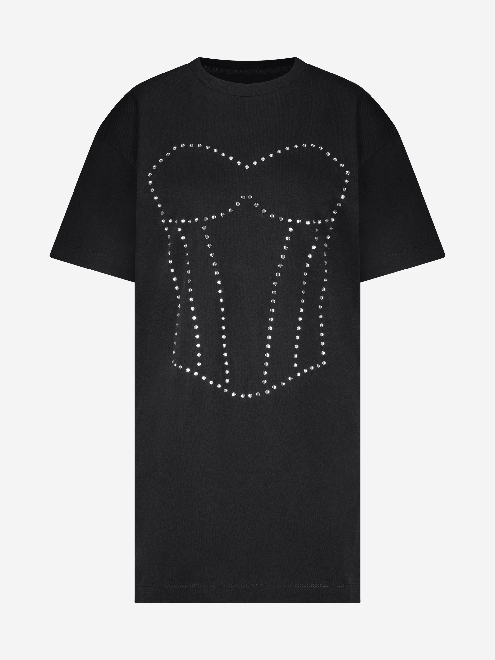 Oversized T-shirt dress with rhinestones