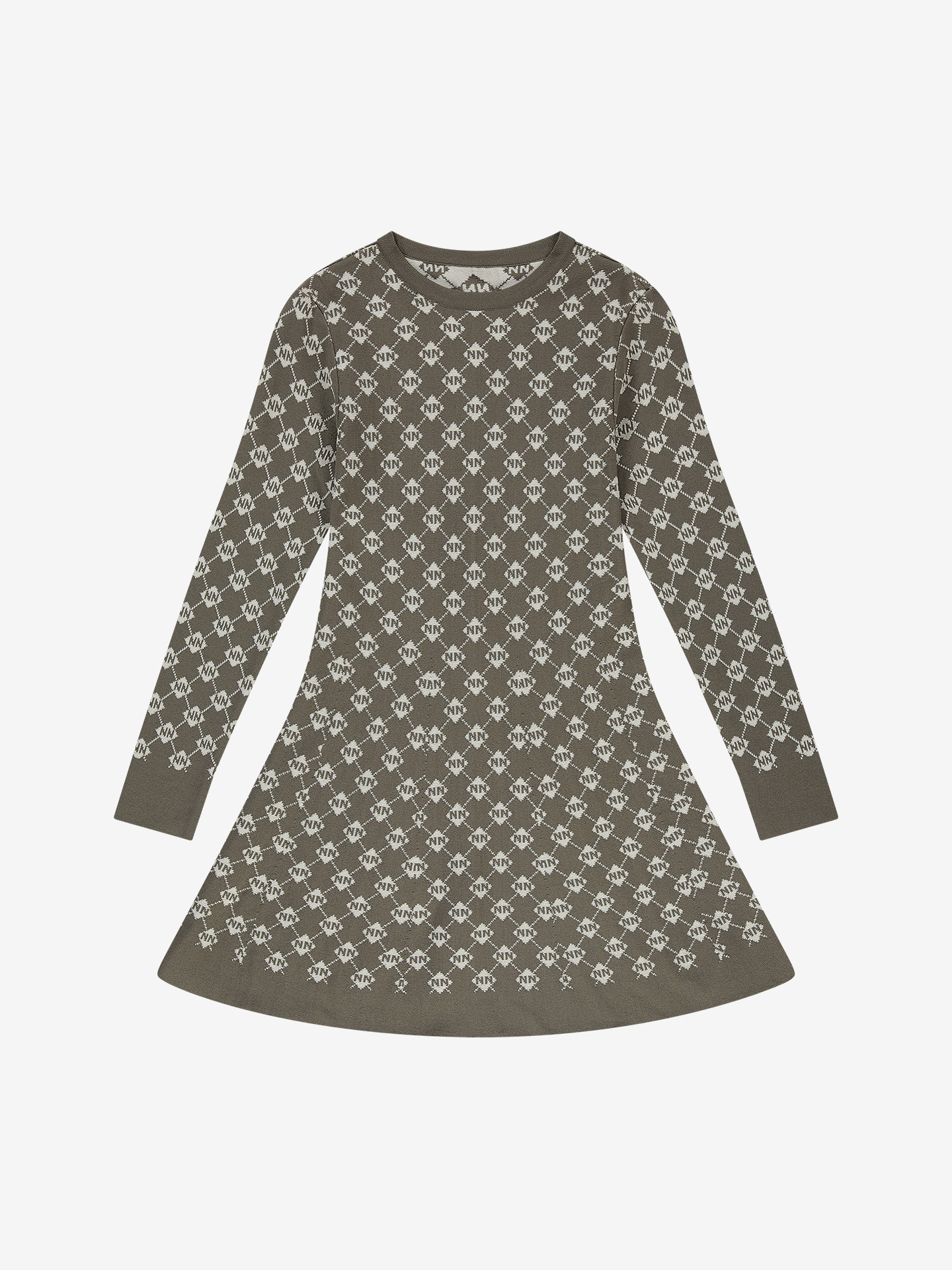 A-line dress with logo pattern
