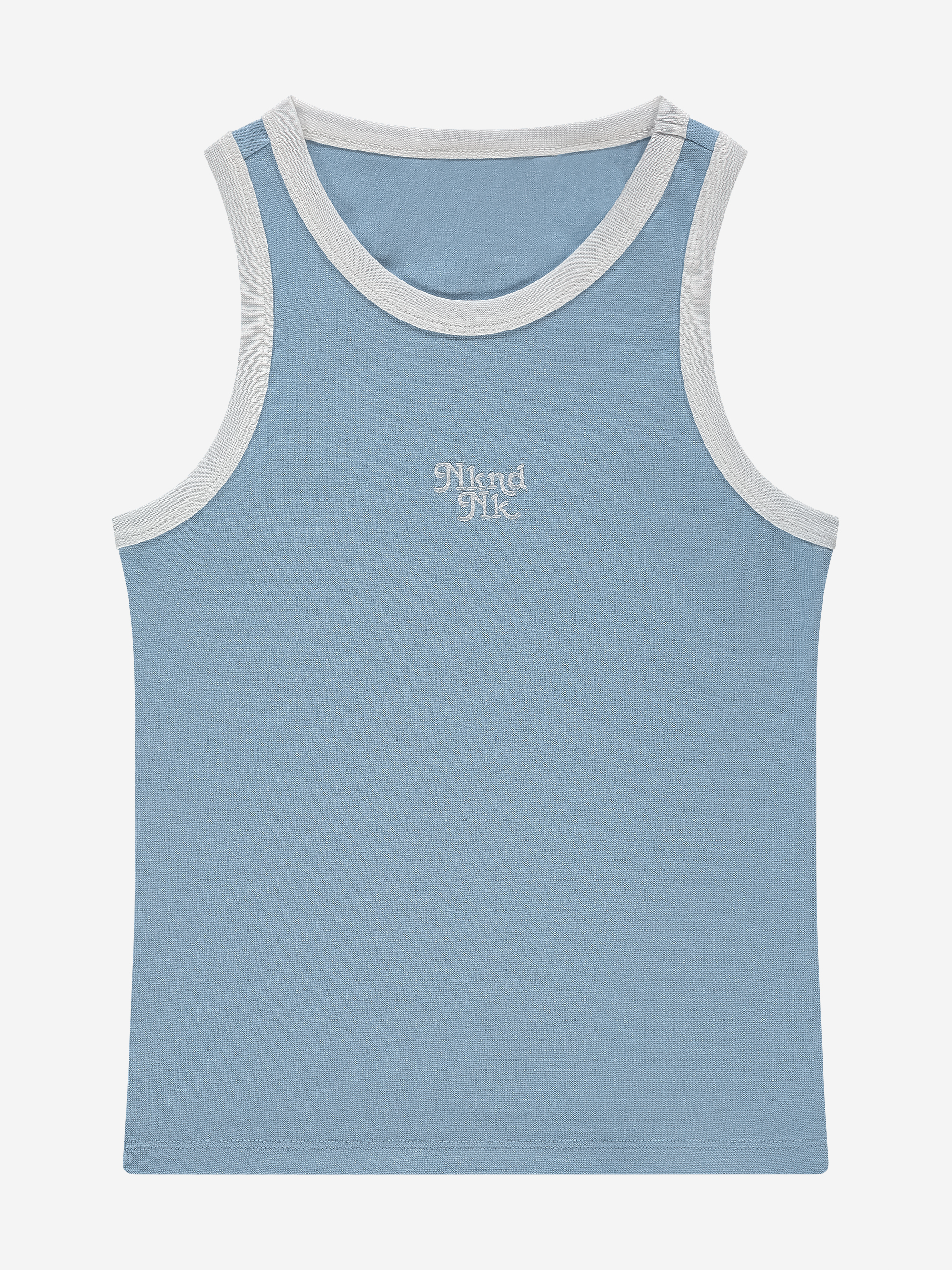 Aansluitende tank top met logo en biezen 