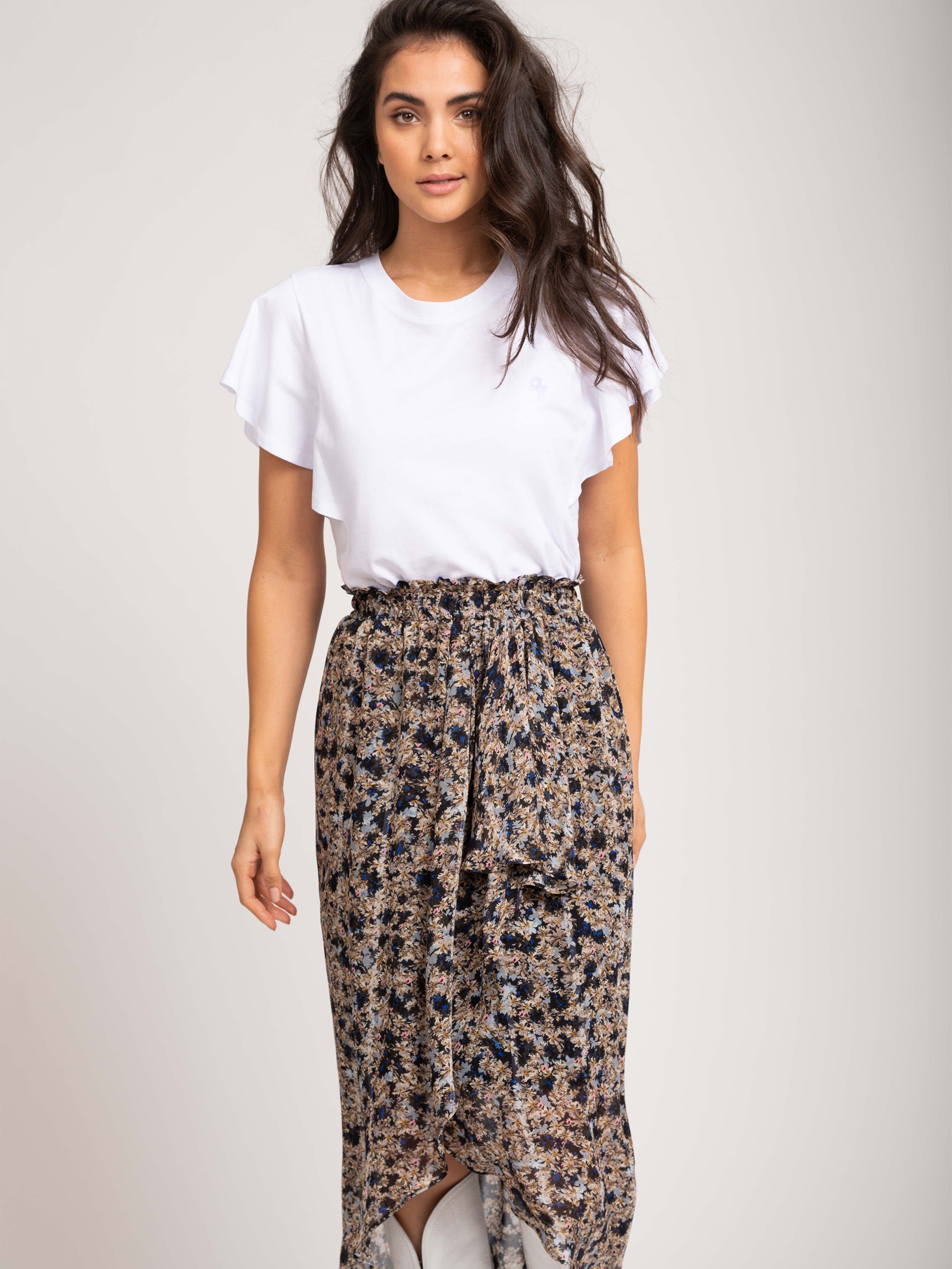 maxi skirt with elastic waistband