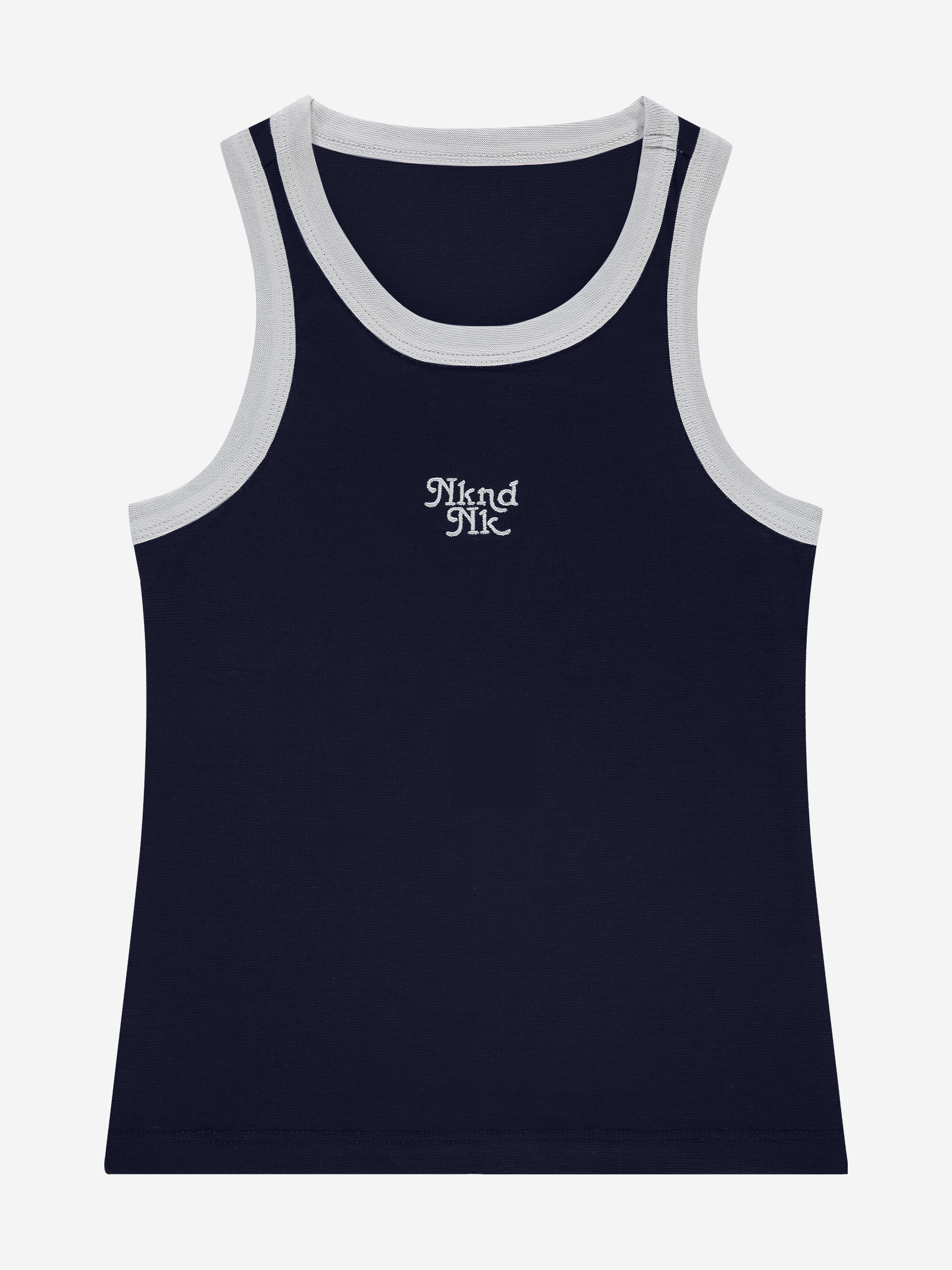 Aansluitende tank top met logo en biezen 