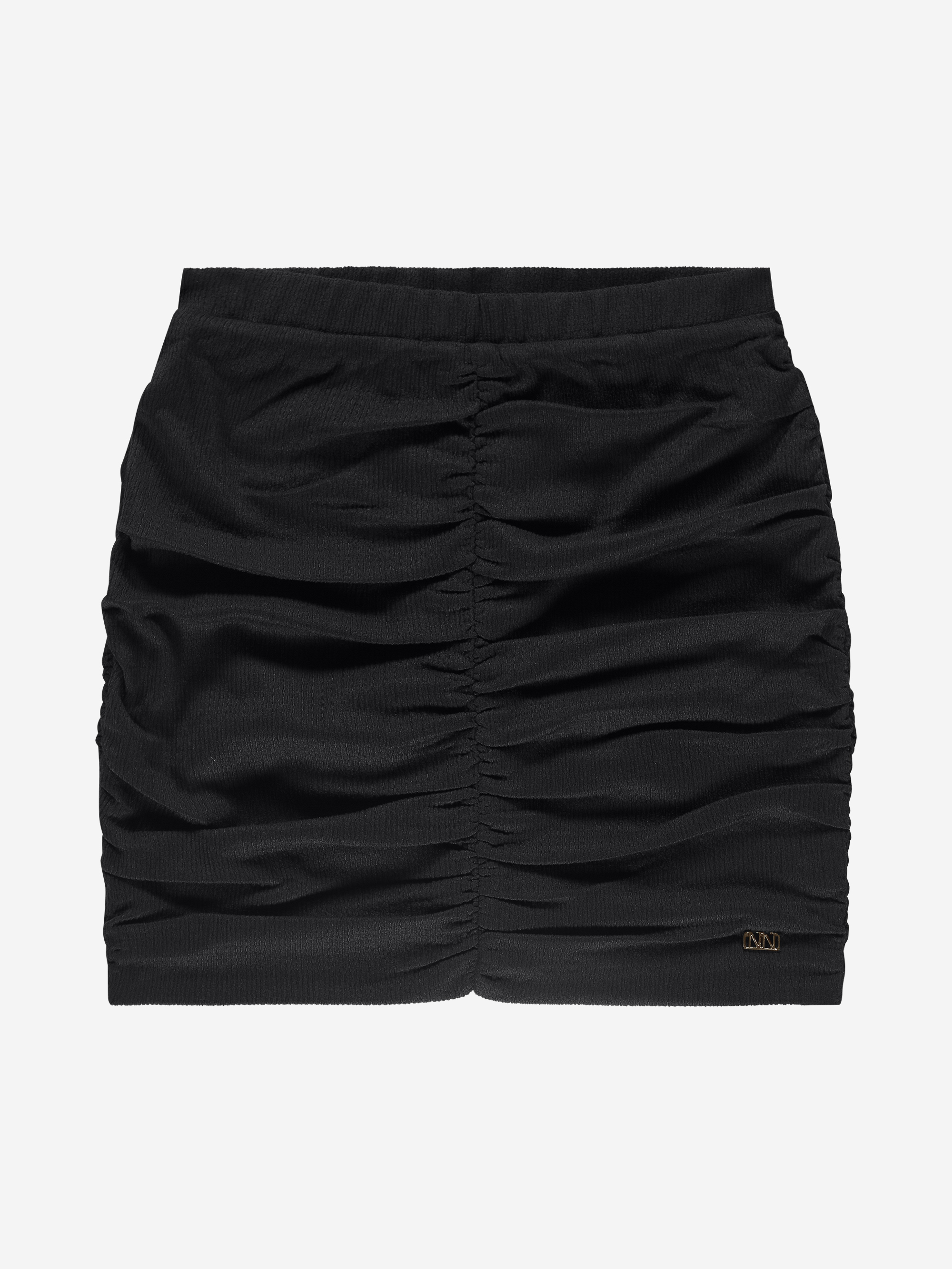 Short draped skirt with elastic waistband