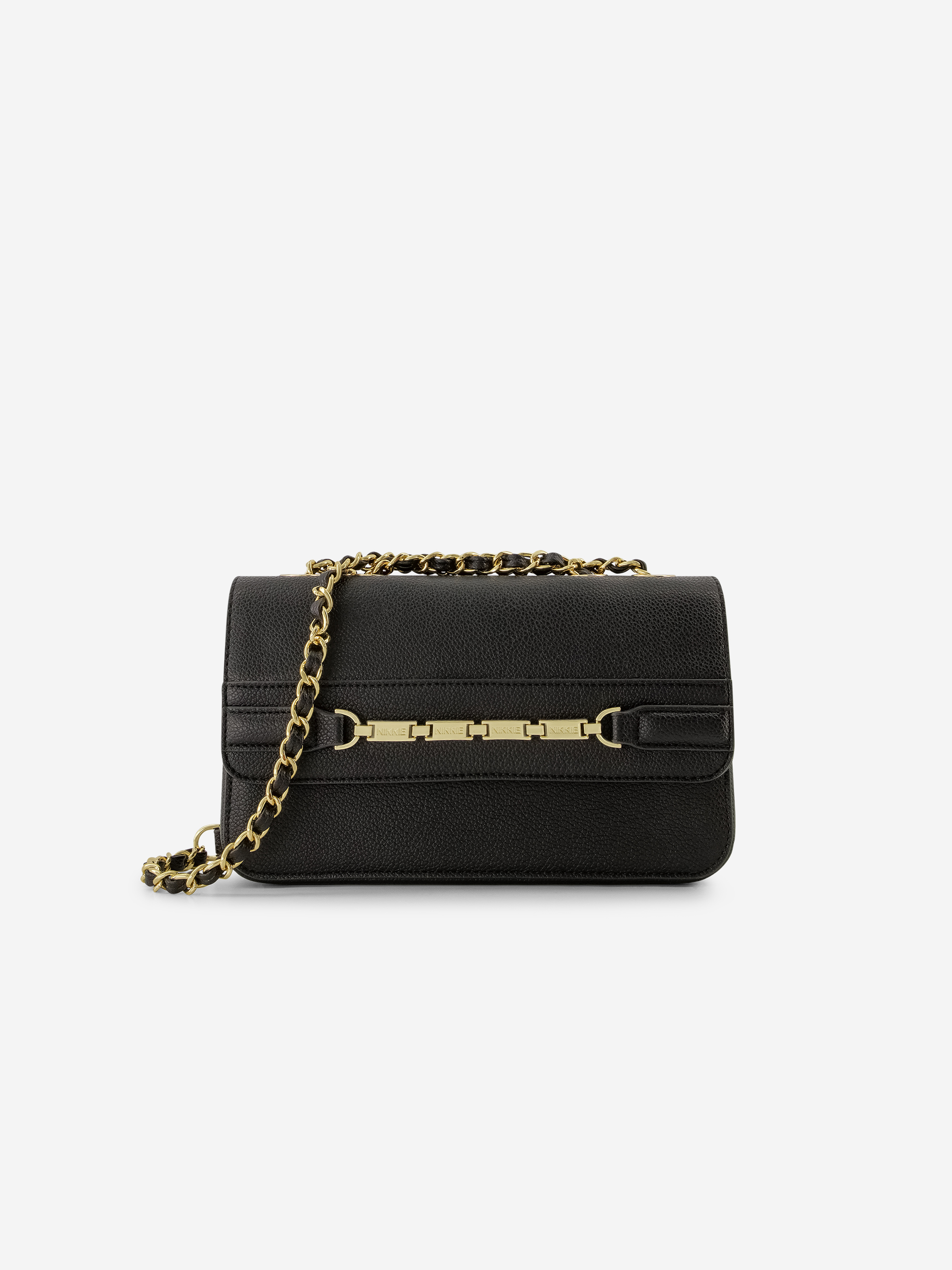 Bag with flap-over and chain detail