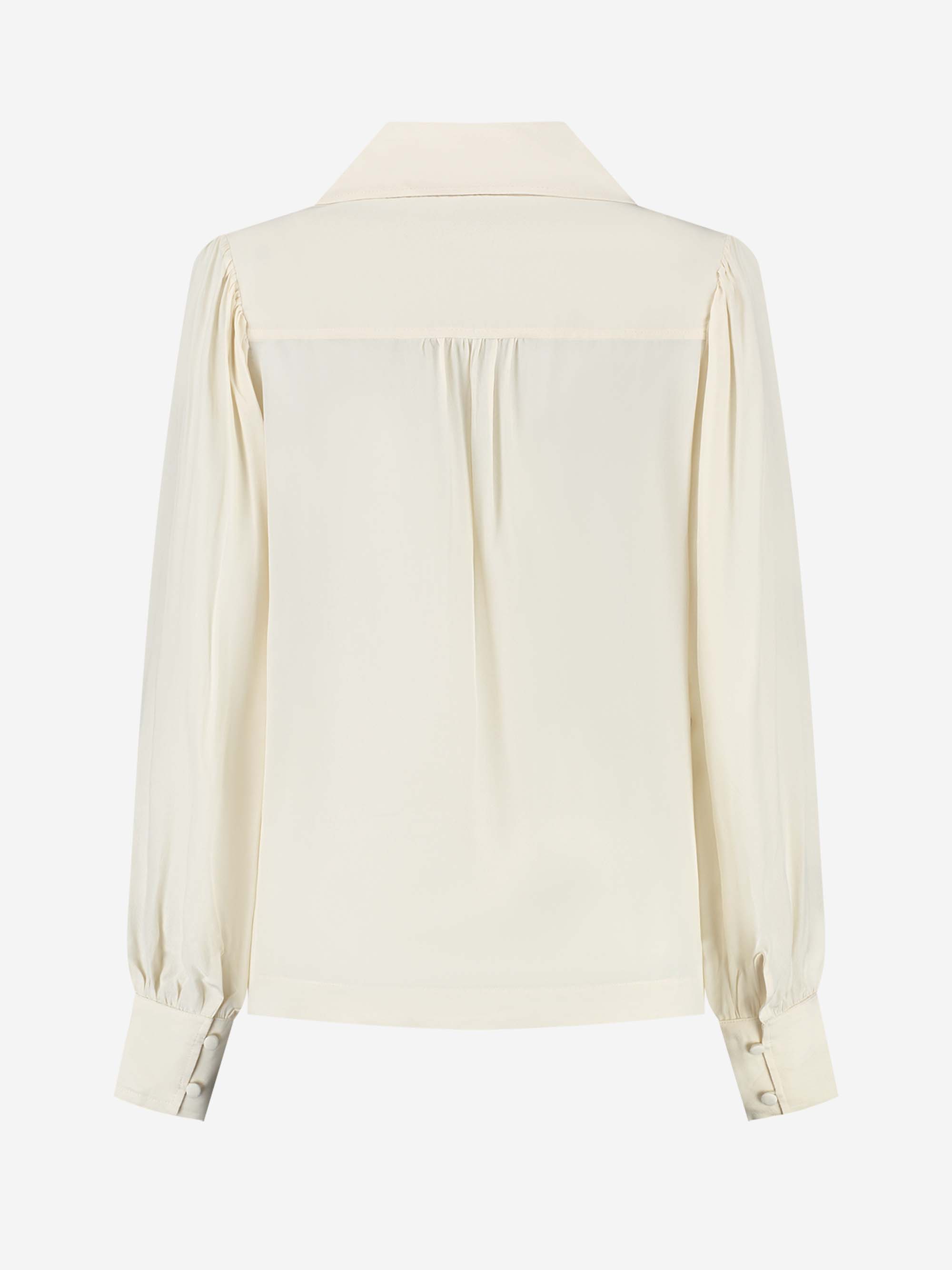 Regular blouse met asymmetrische kraag  