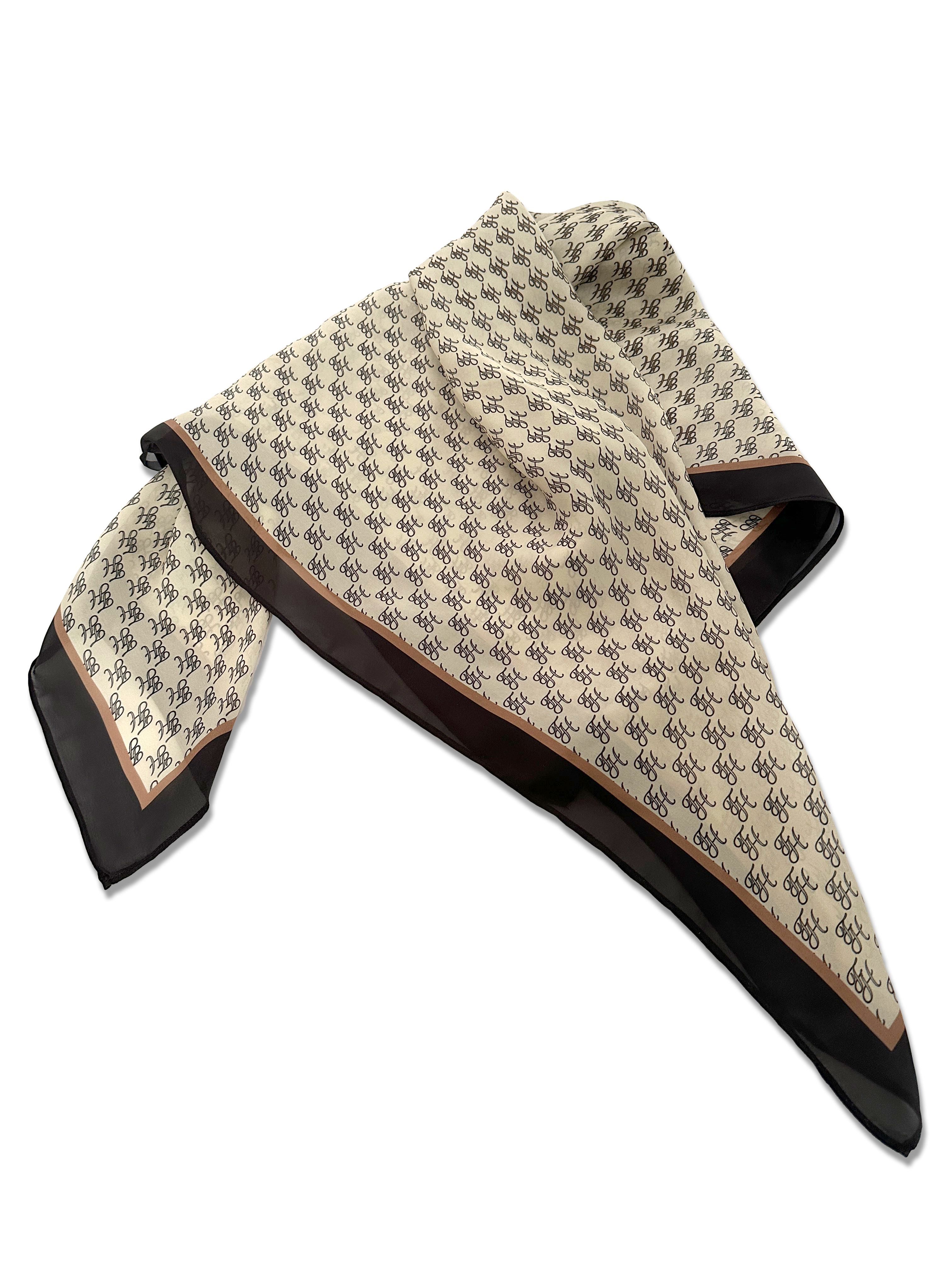 Square scarf with logo print