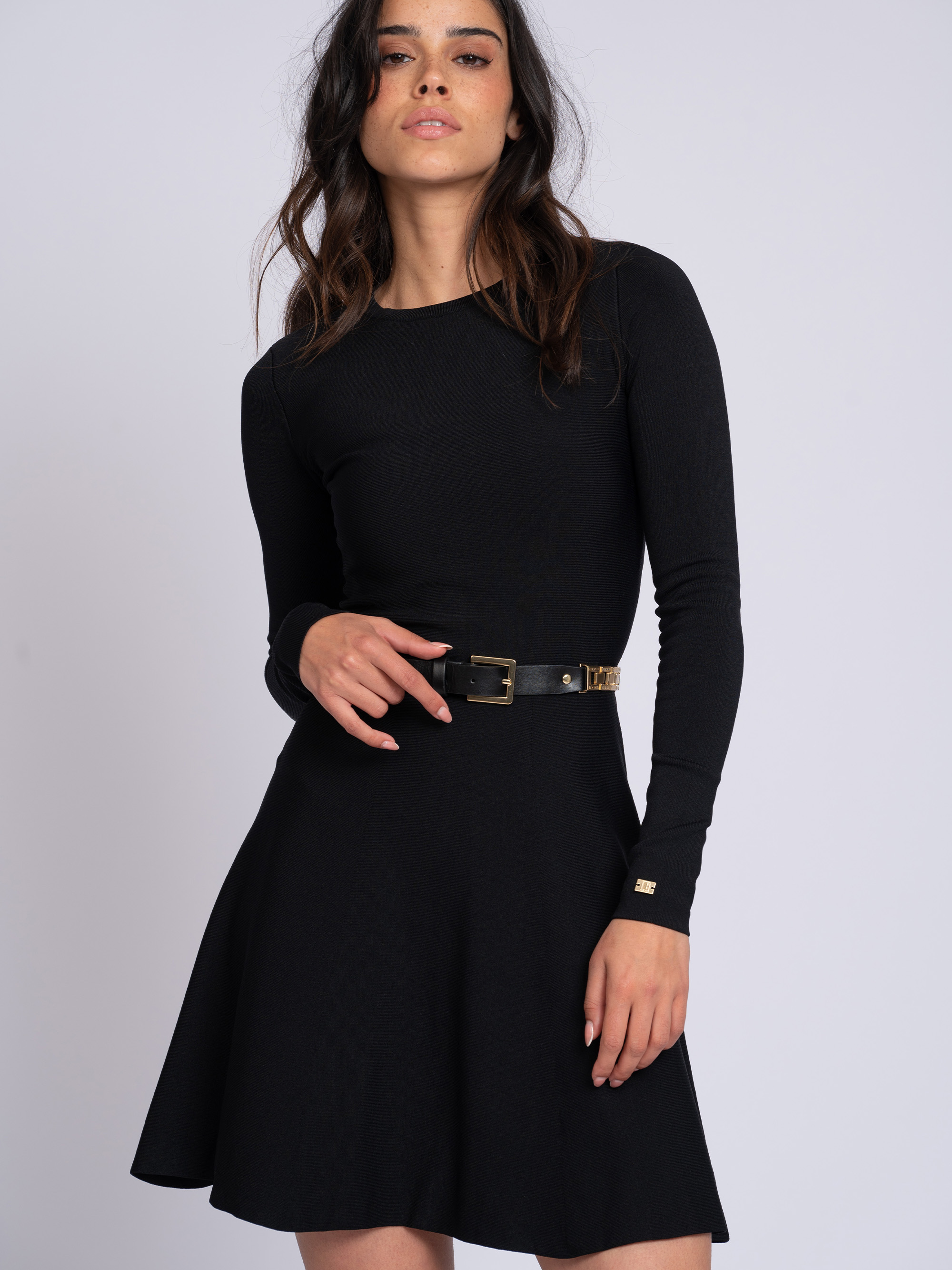 A-line dress with long sleeves