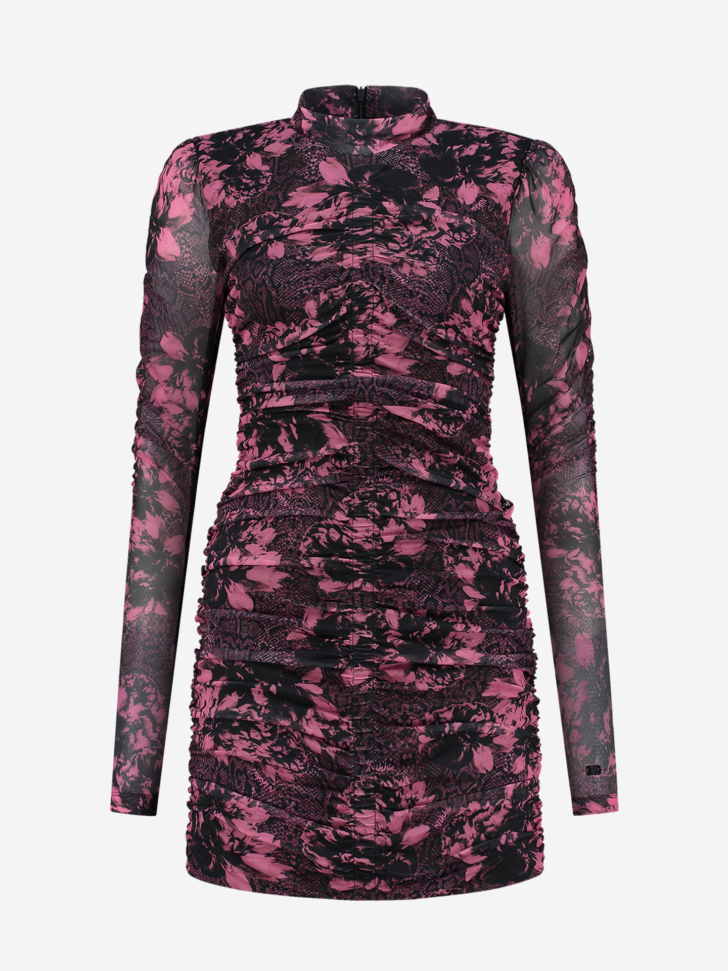 Fitted dress with all over print
