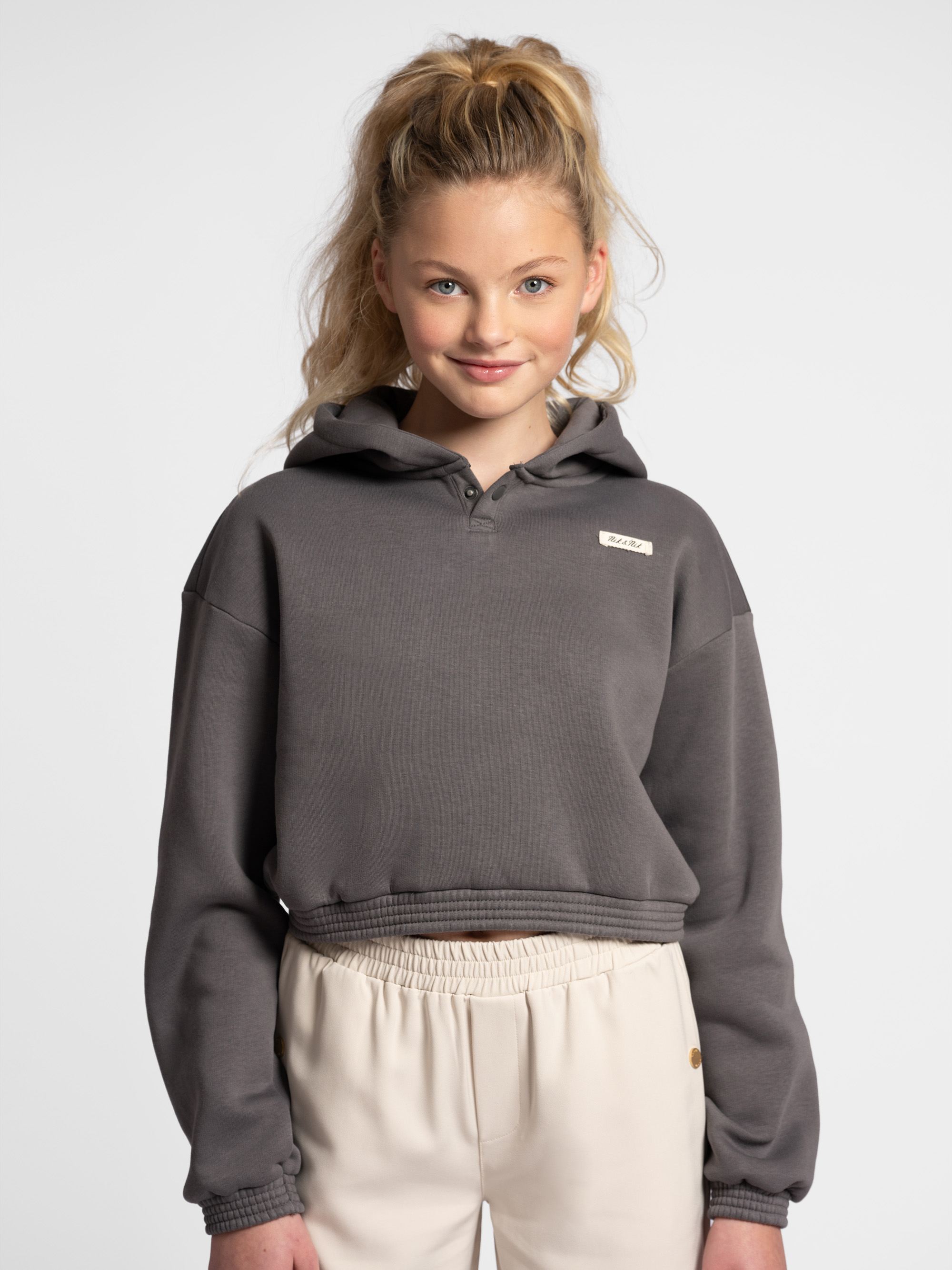 Cropped hoodie with logo