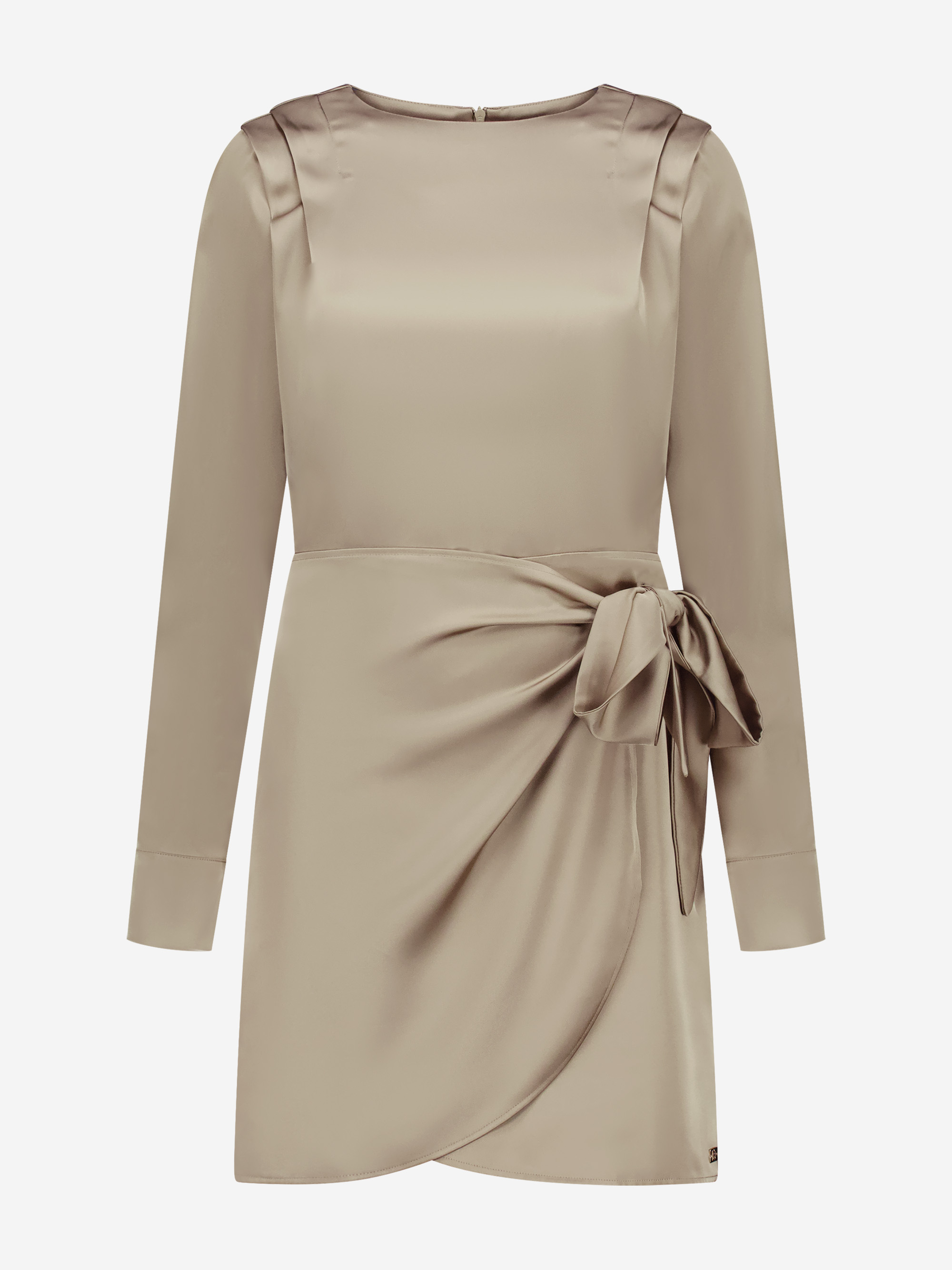 Satin look wrap dress with shoulder details