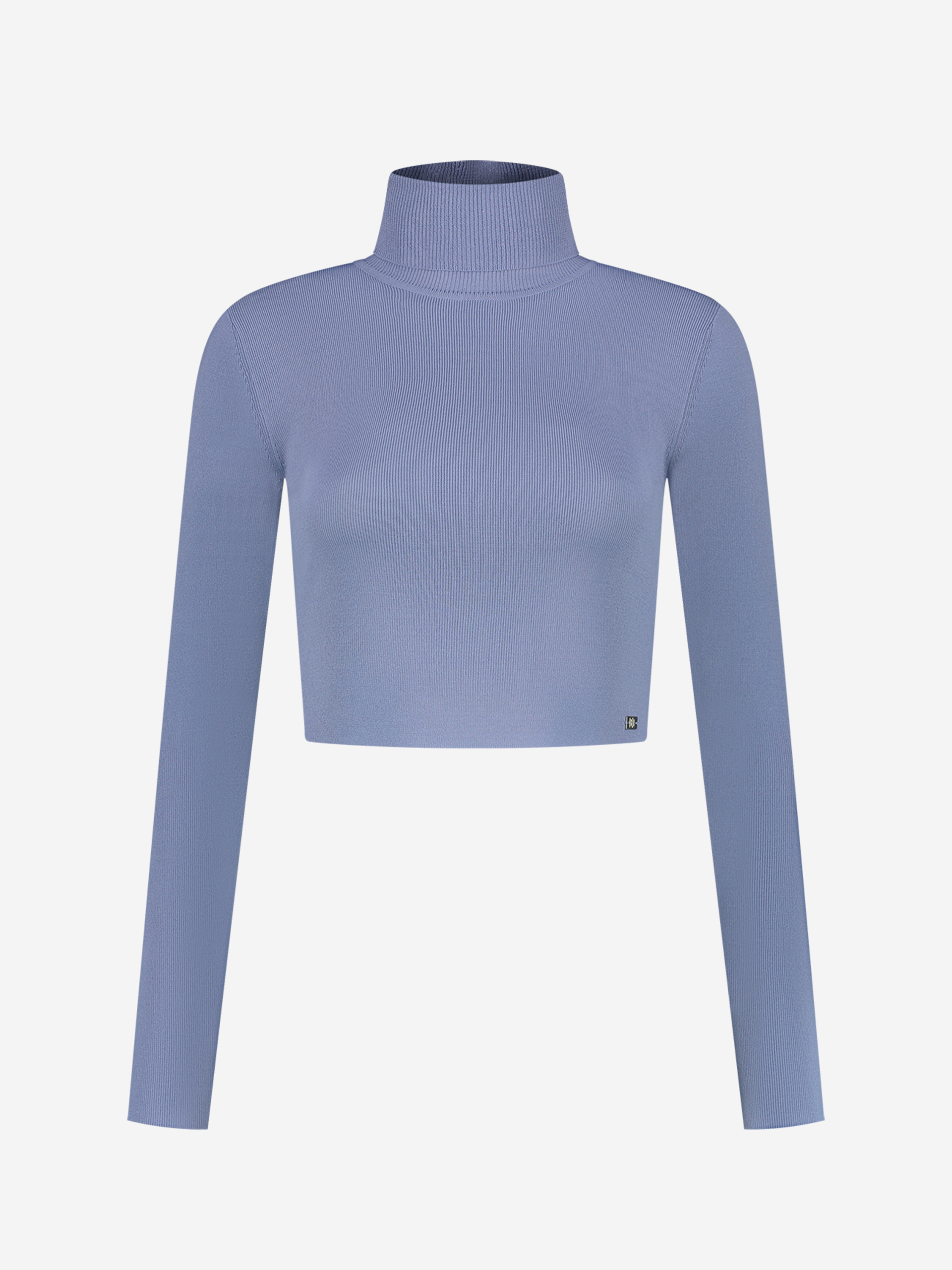 Fitted crop top met col 