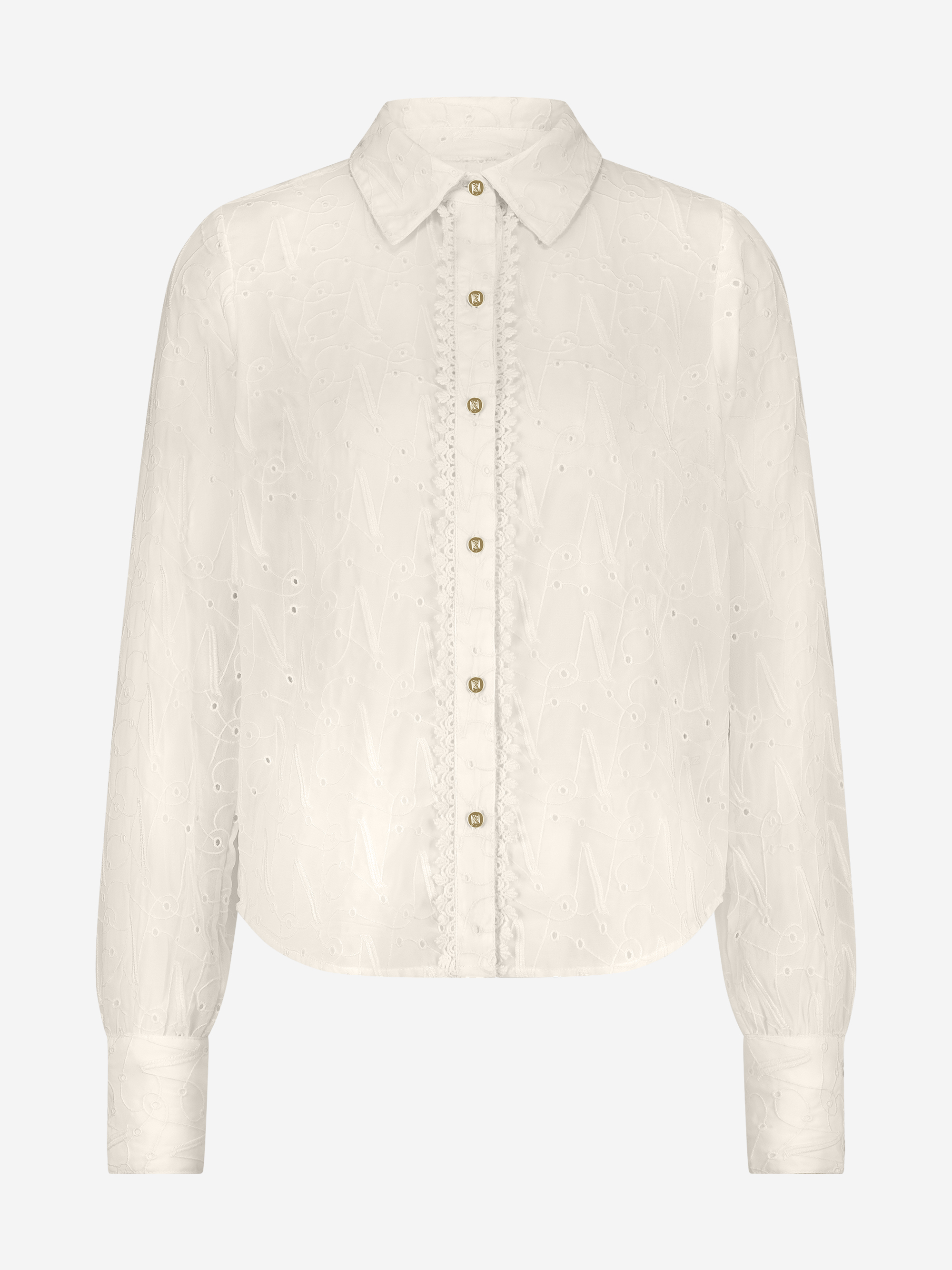 Blouse with broderie anglaise