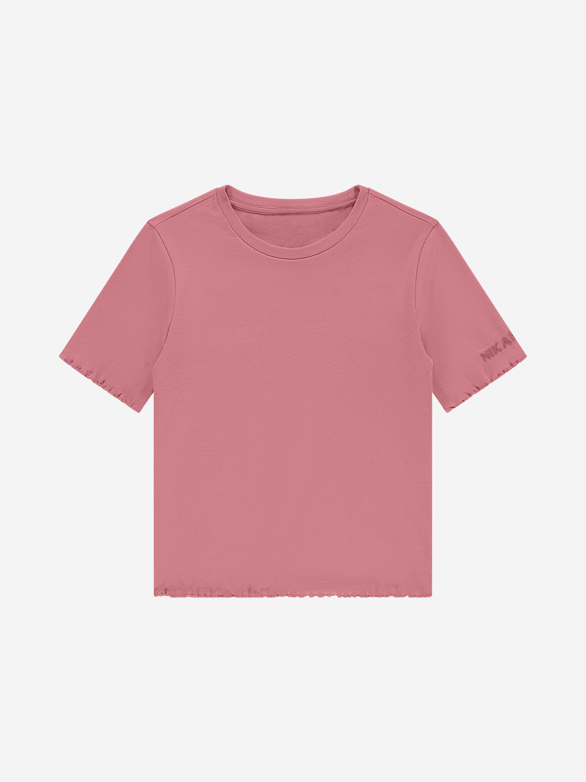 Aansluitend T-shirt met ruches en logo