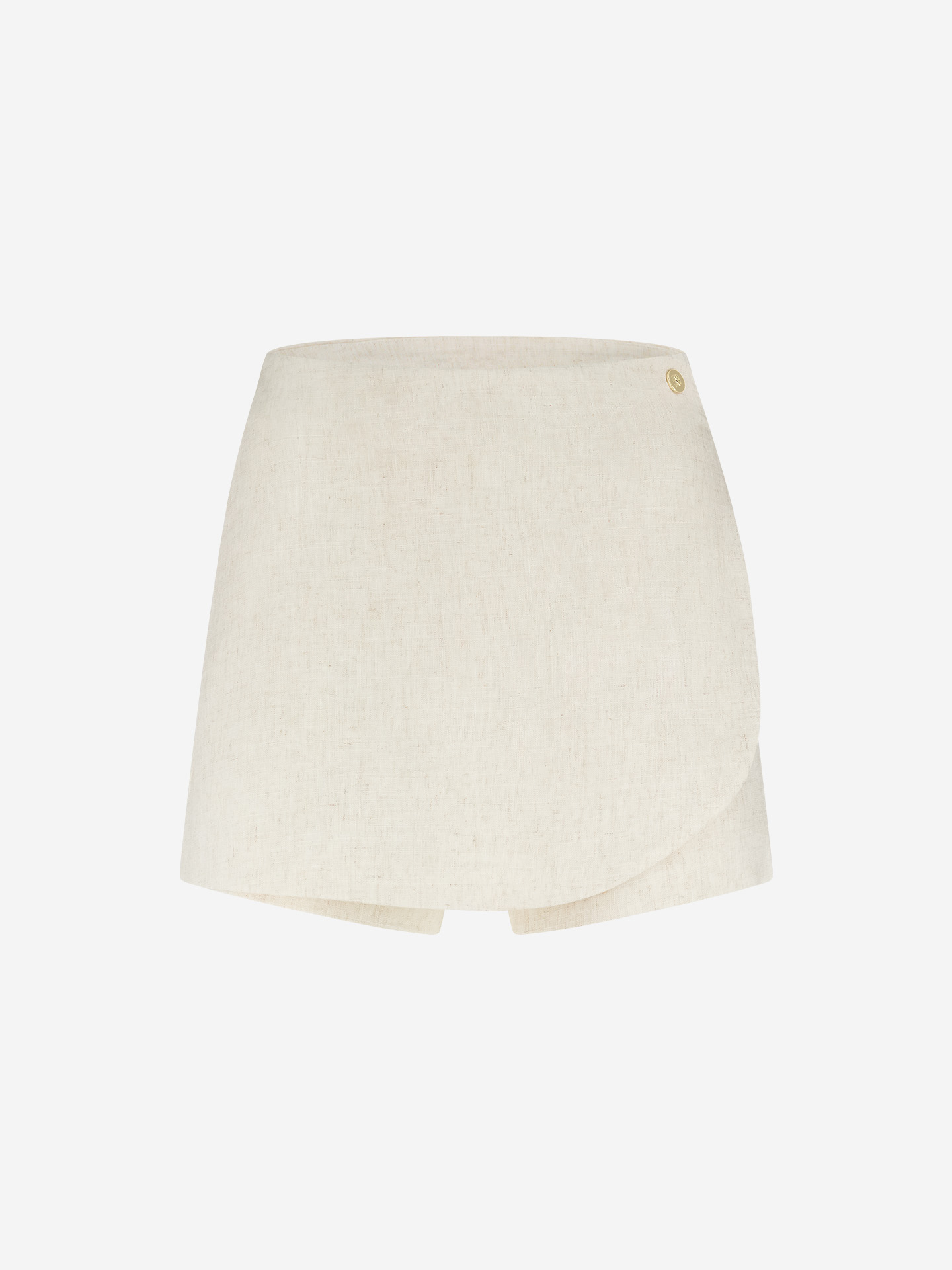 Melange skort with asymmetrical wrap over