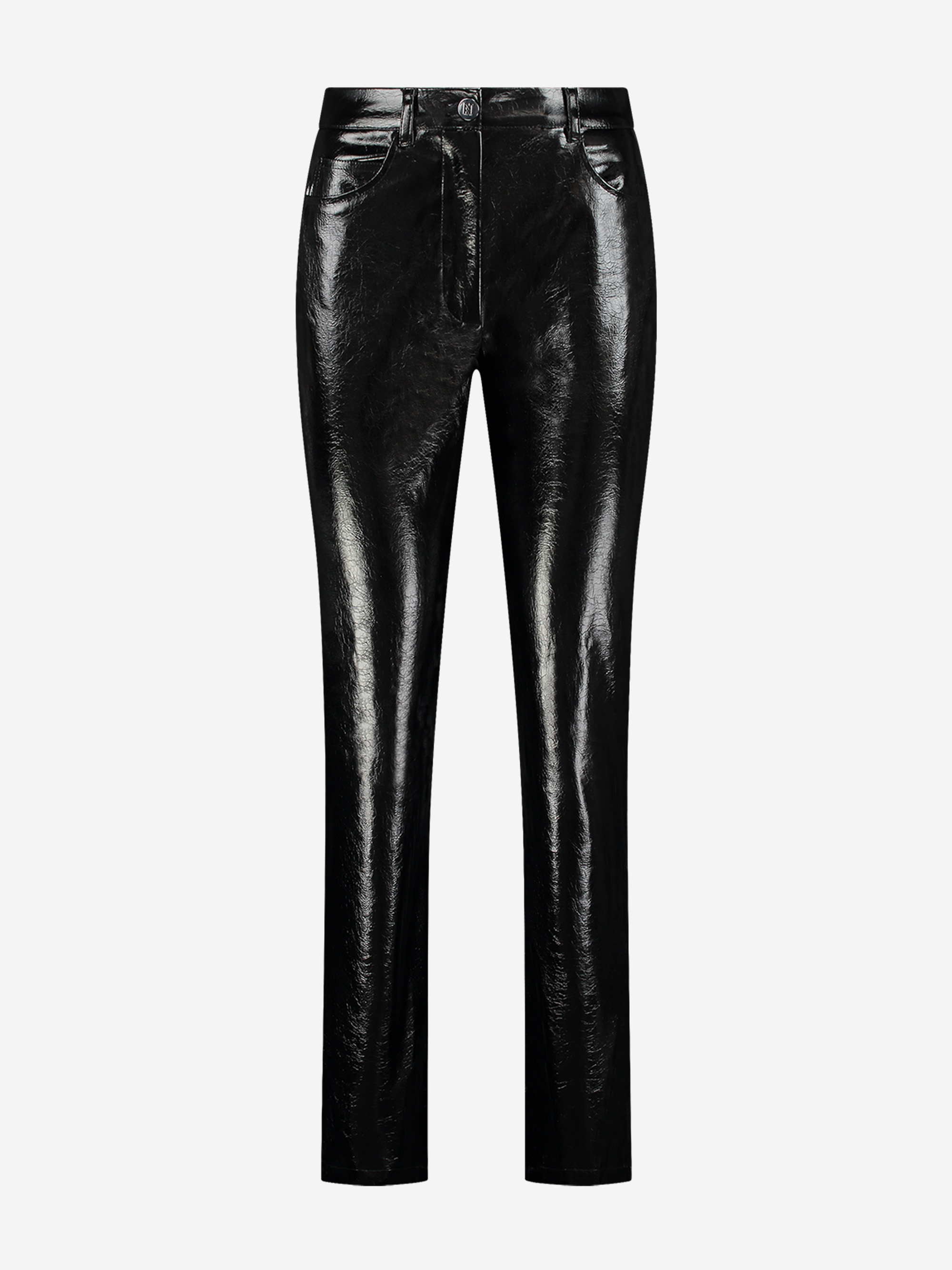  Straight Lacquer pants with mid rise