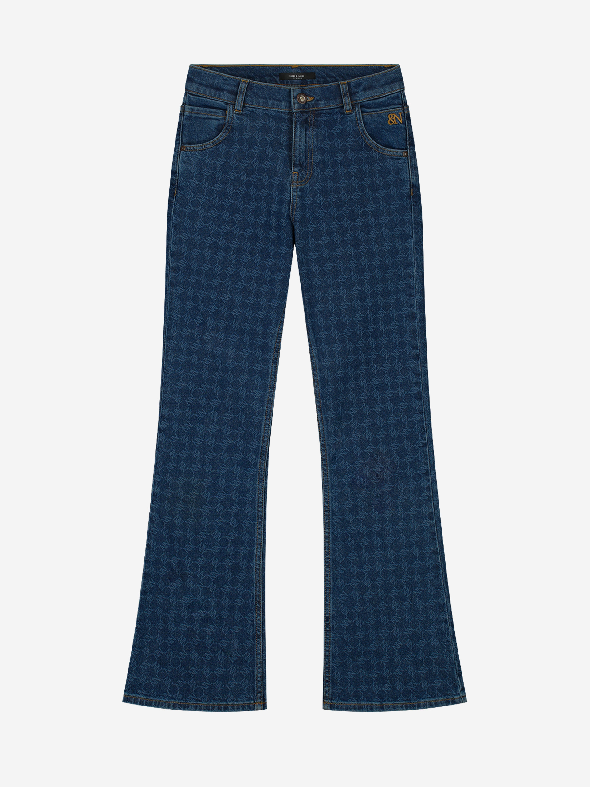 Flare jeans with N&N monogram