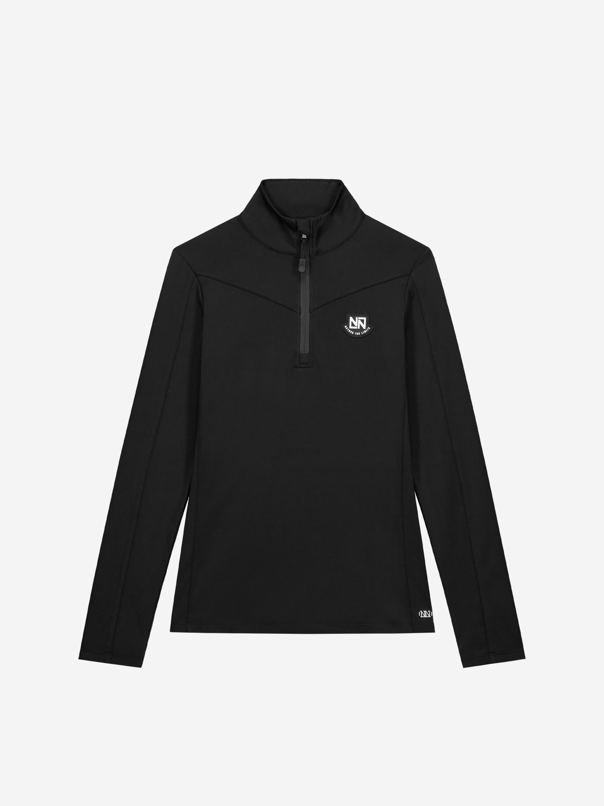 Ski pully with high collar and zipper