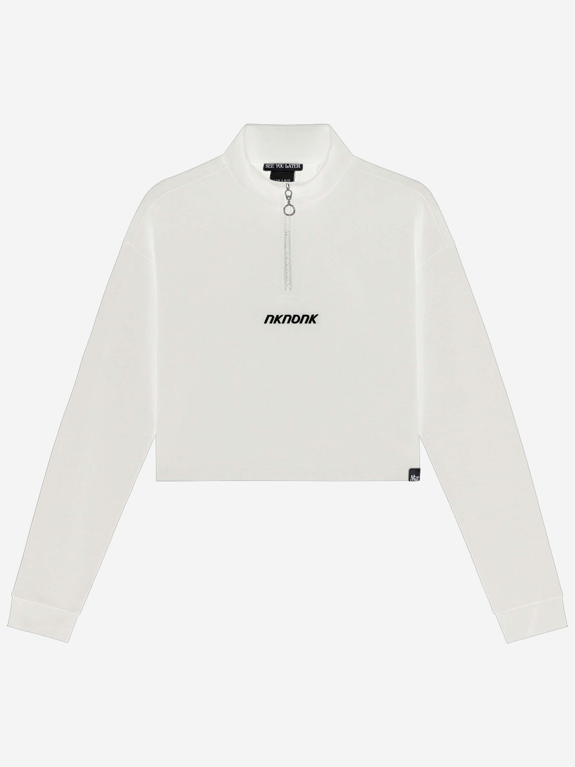 Cropped sweater with zipper 