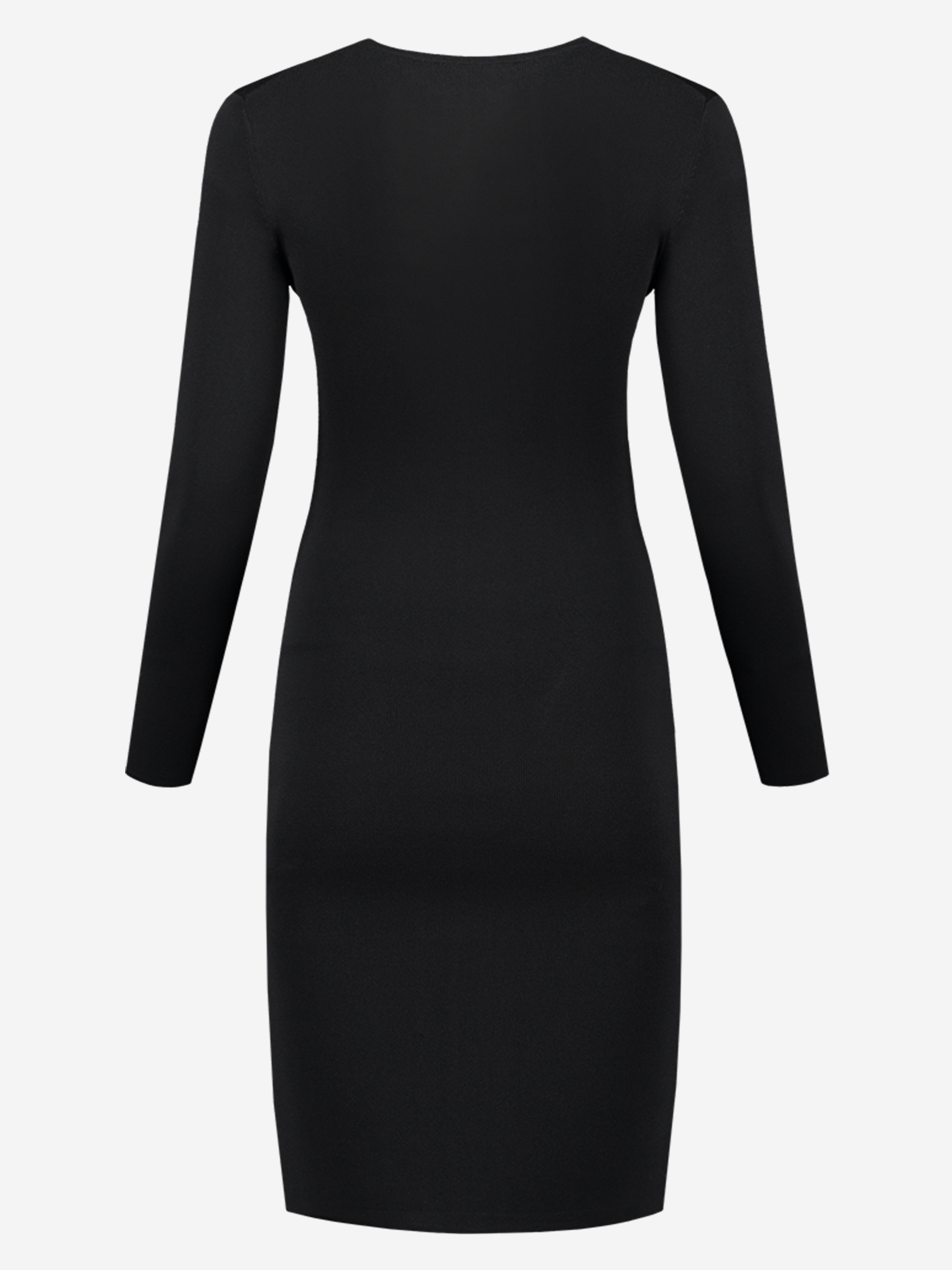 Black dress with v-neckline