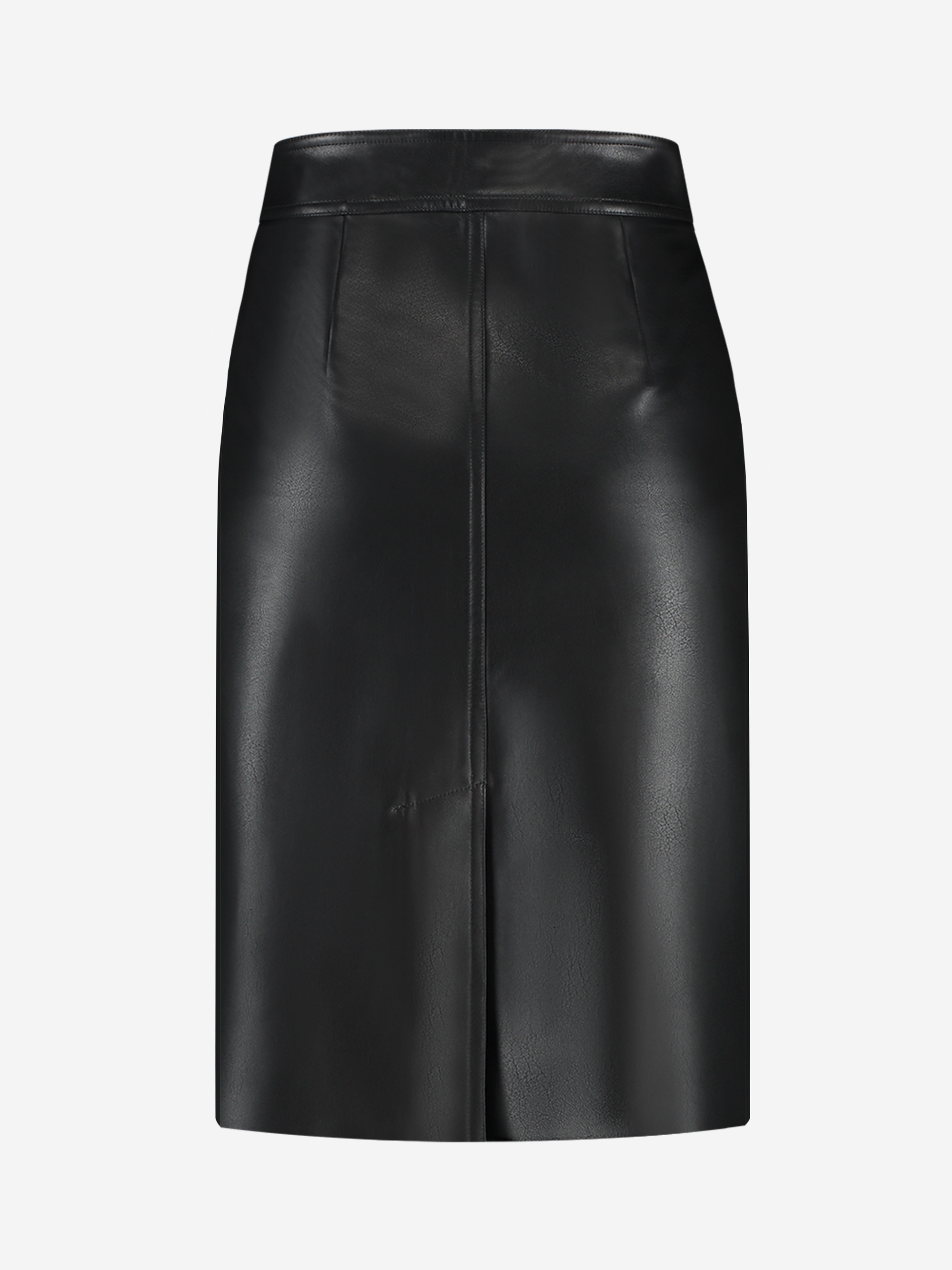 Faux leather skirt with slit