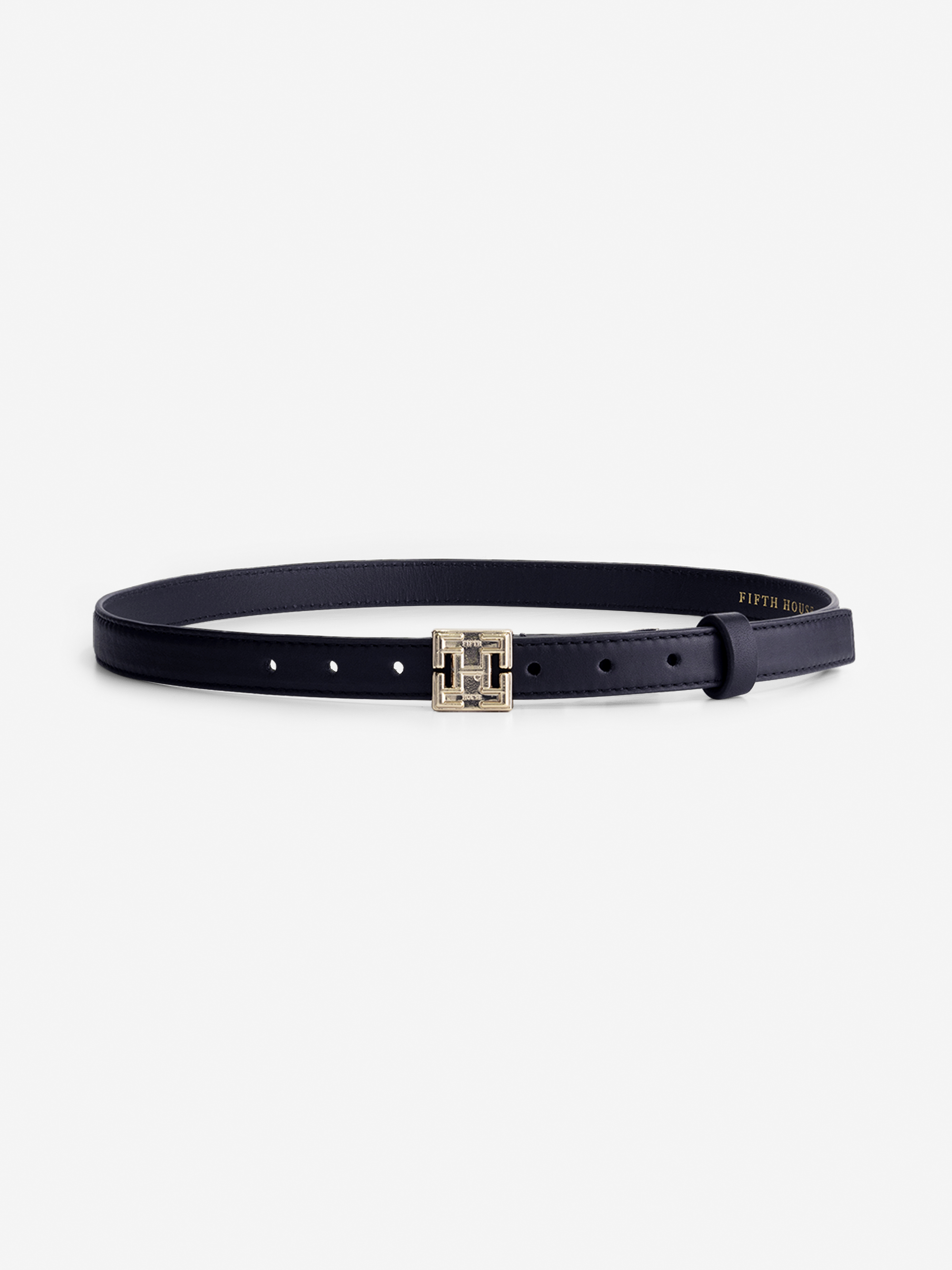 Waist belt with logo buckle