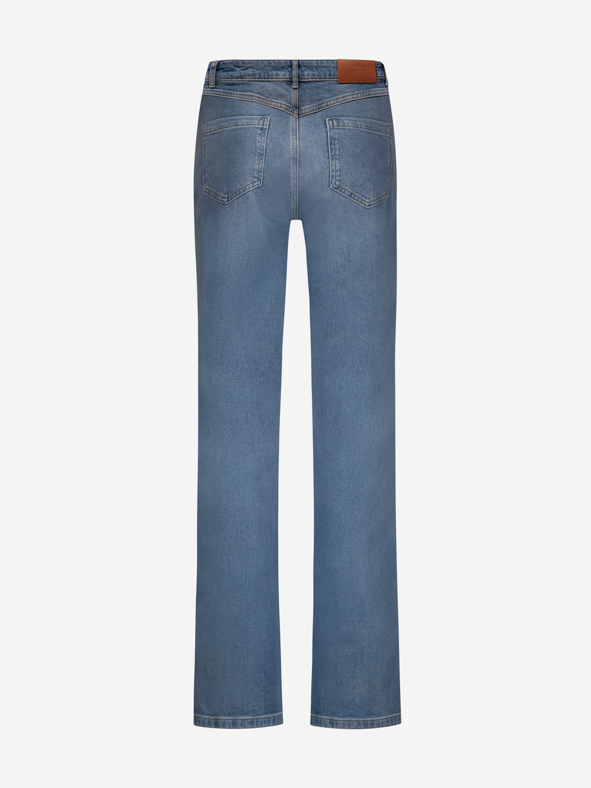 Losvallende jeans met rij knopen