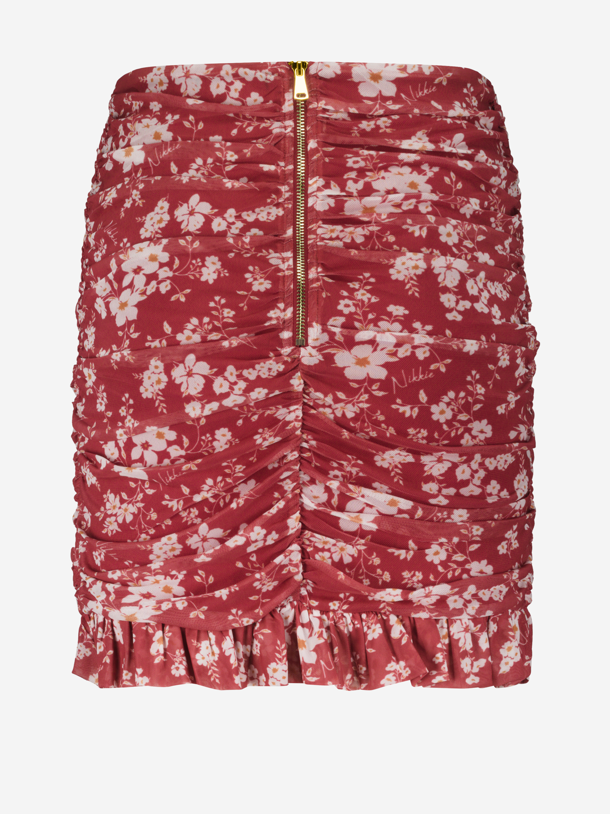 Fitted skirt with floral print