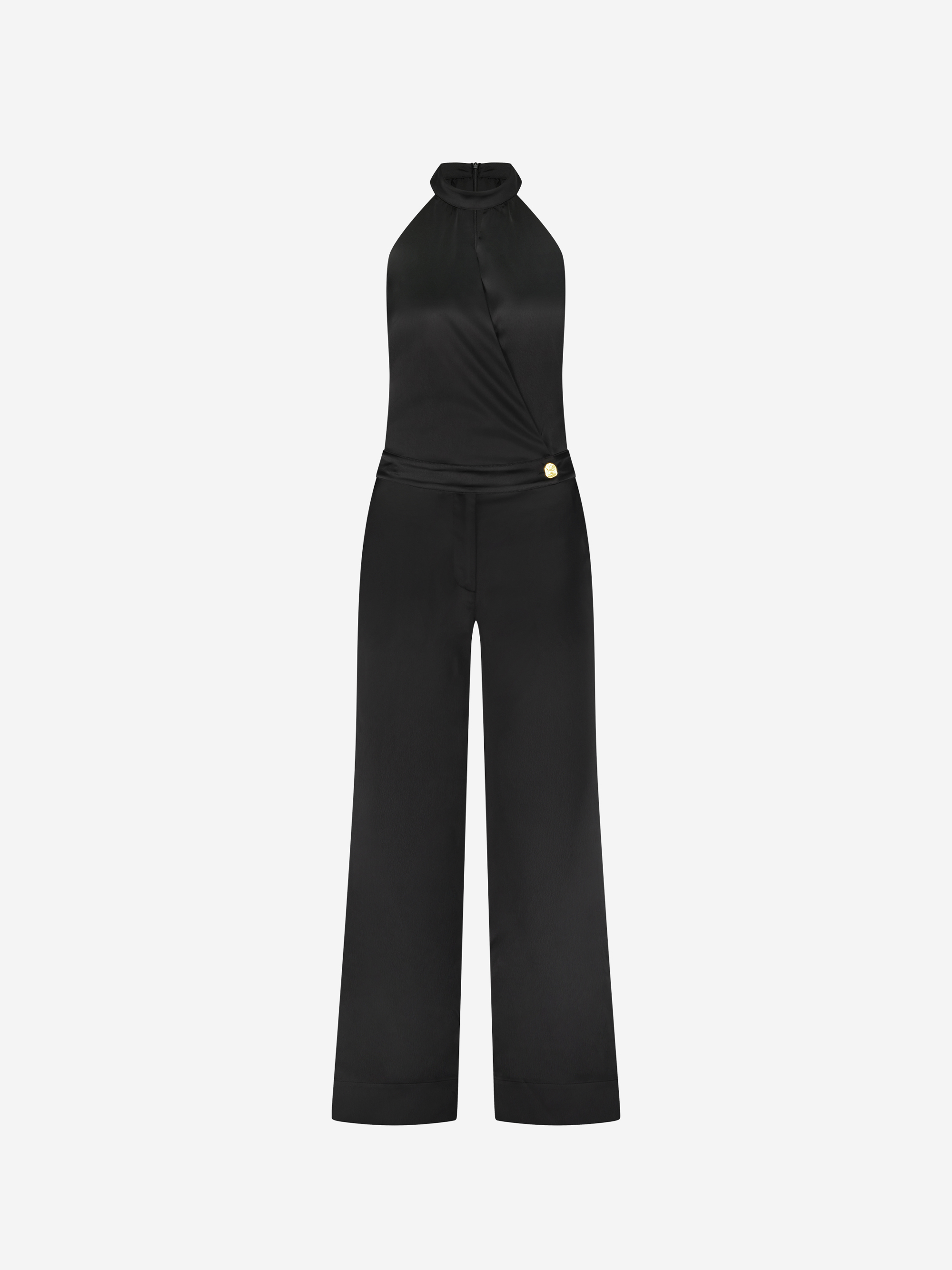 Satin halterneck jumpsuit