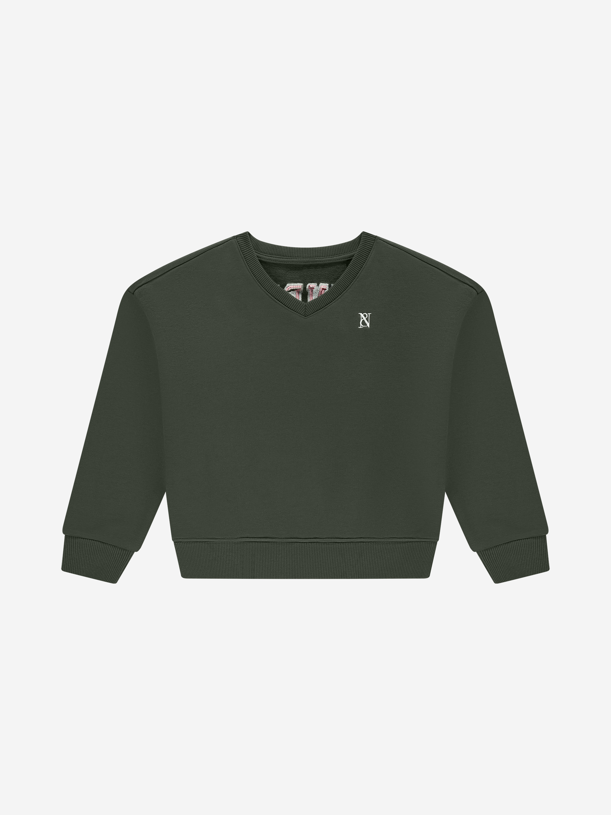 Sweater met V-hals en N&N logo