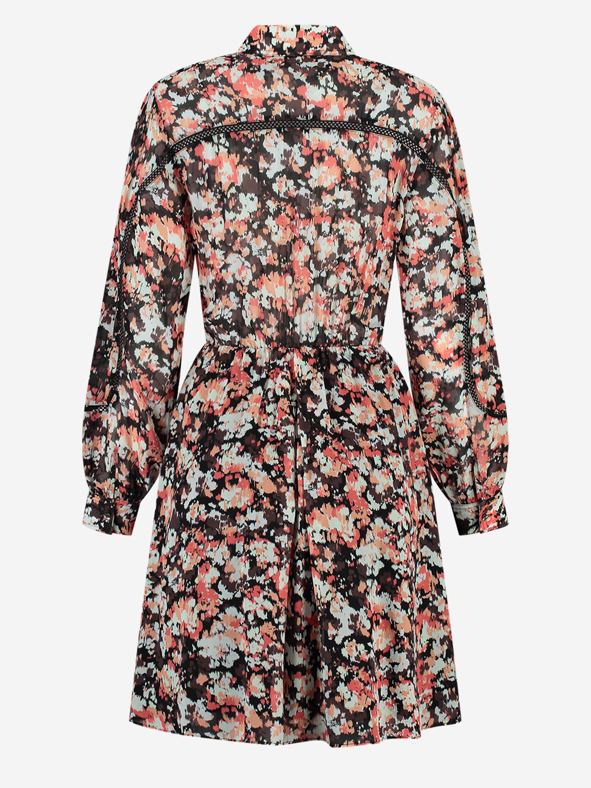 Flower print dress with elastic waistband